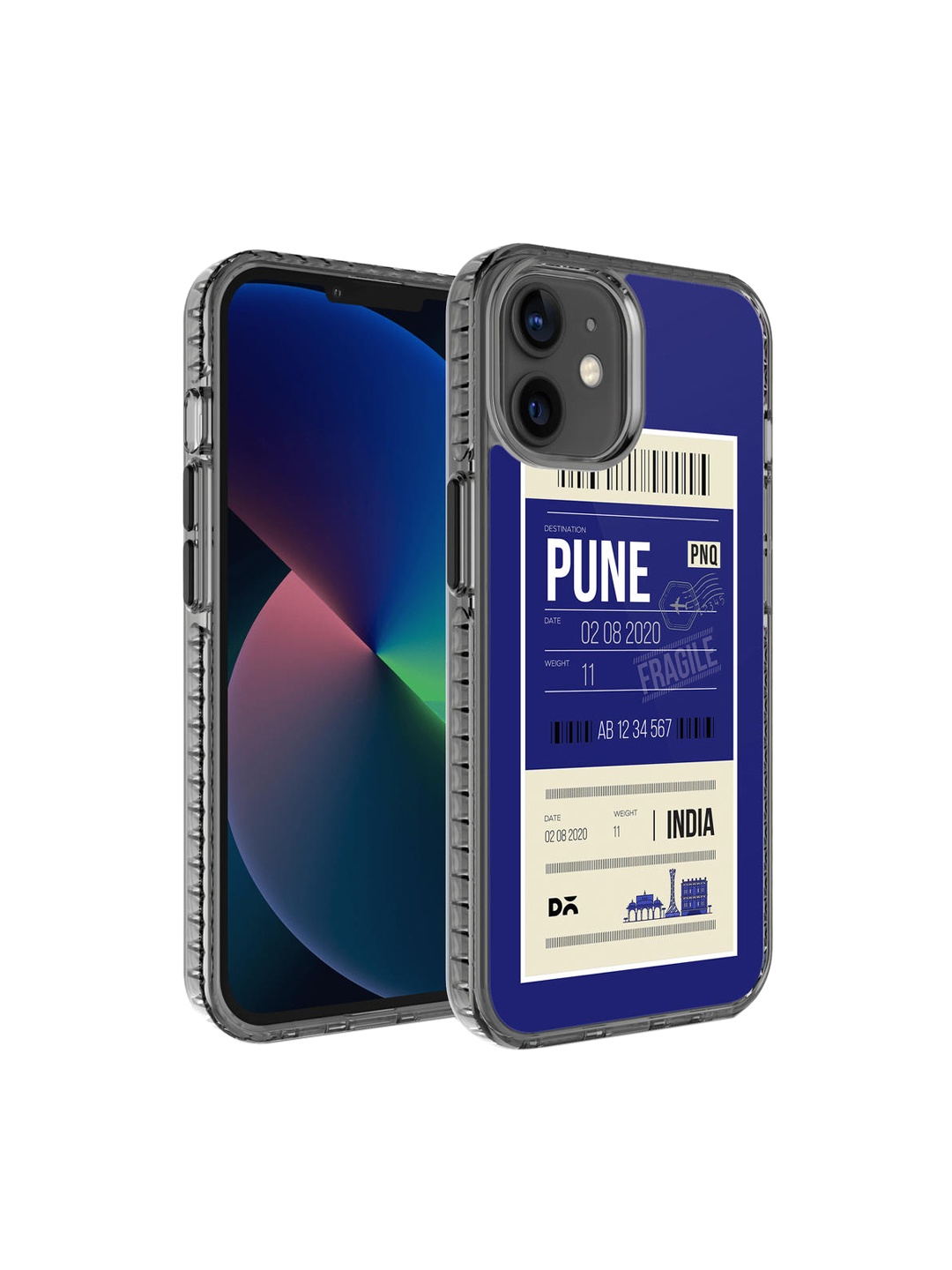 

DailyObjects Blue & White Pune City Tag iPhone 12 Mini Back Case