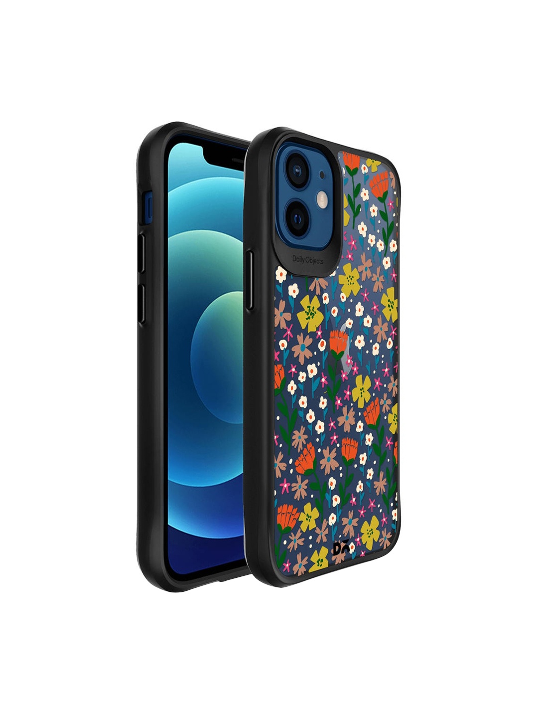 

DailyObjects Black Printed Auburn Tulips iPhone 12 Mini Phone Case, Multi