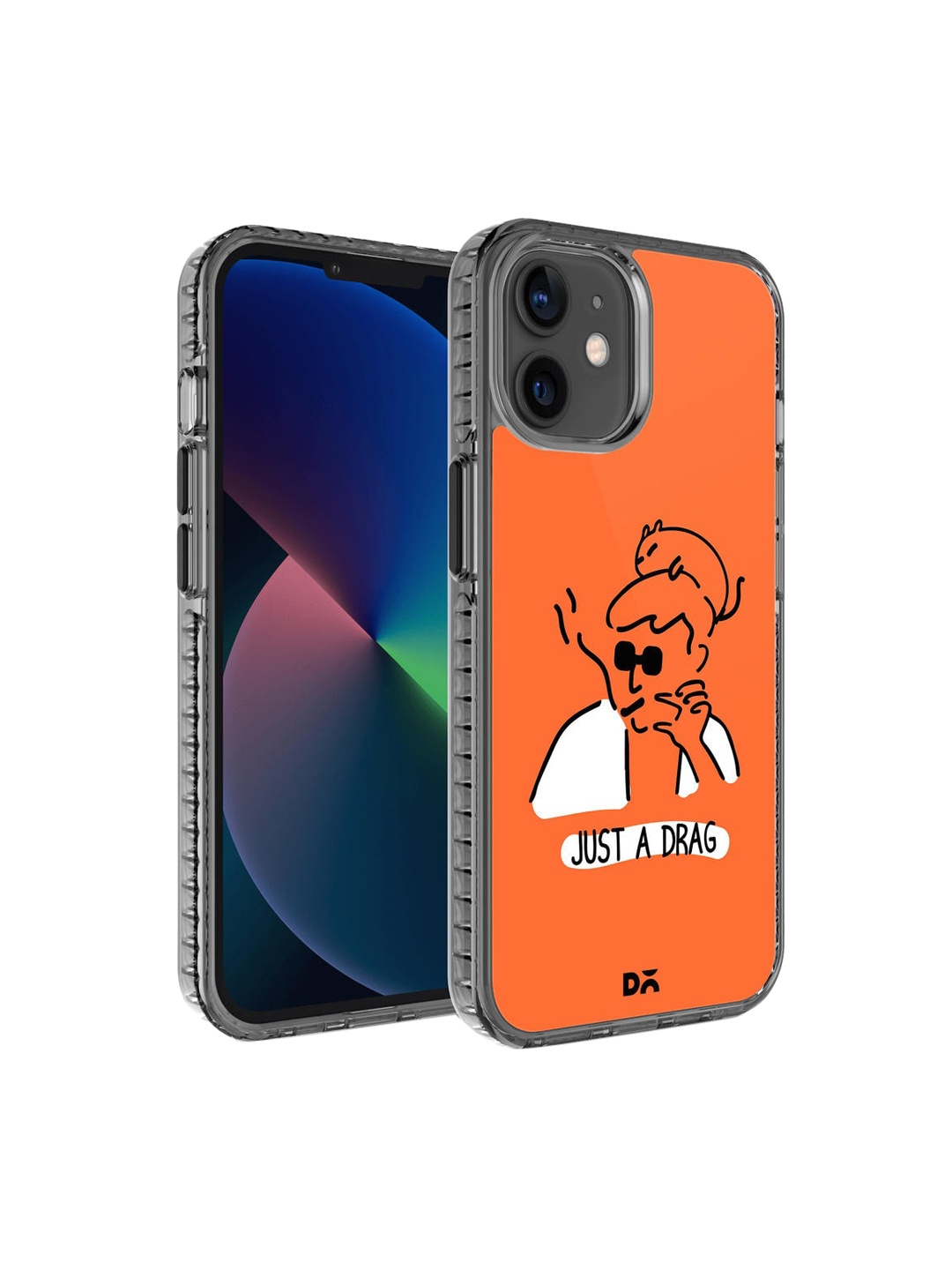 

DailyObjects Orange-Colored & White Just A Drag Printed iPhone 12 Mini Phone Case