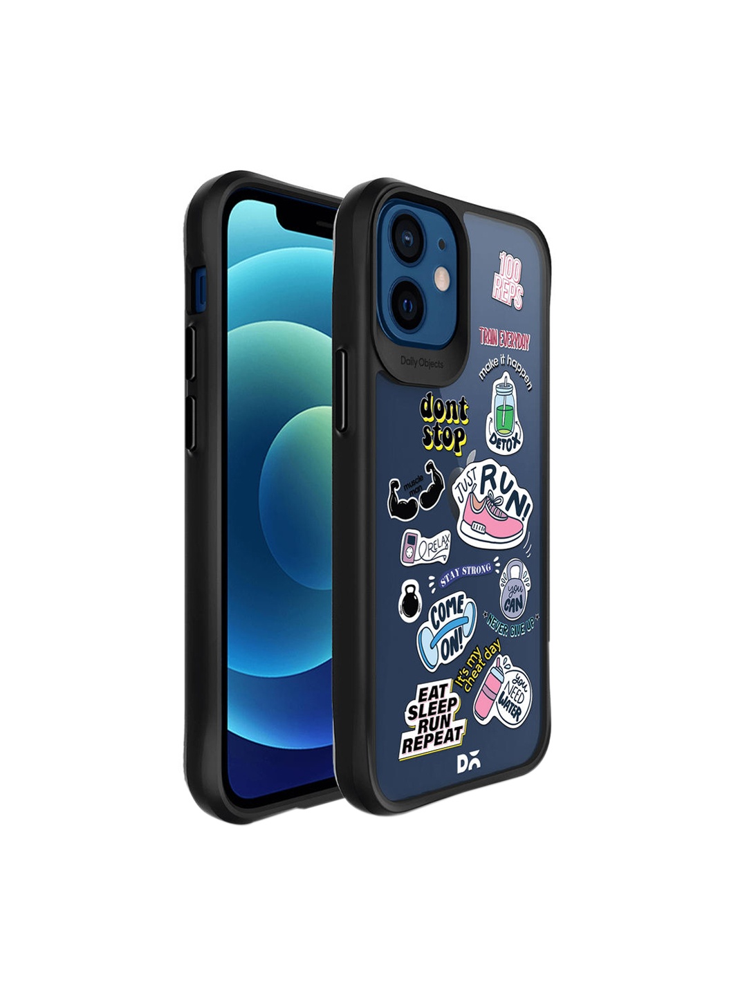 

DailyObjects Black Printed Fitspiration iPhone 12 Mini Phone Case, Multi