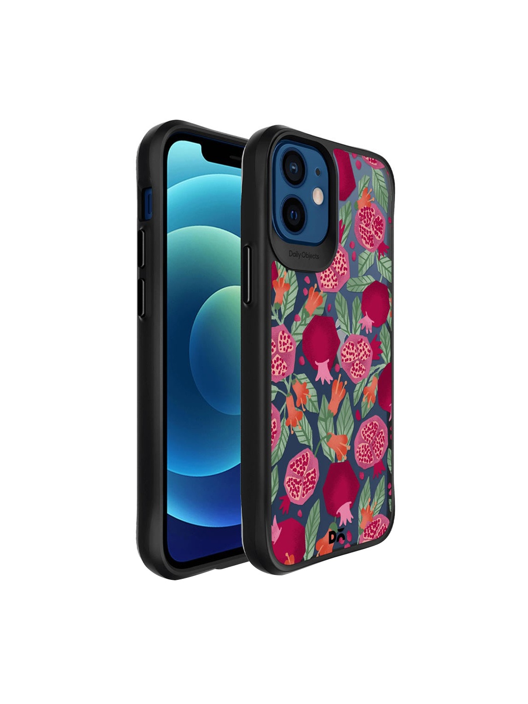 

DailyObjects Blue & Pink Pomegranate Party Printed iPhone 12 Mini Back Case