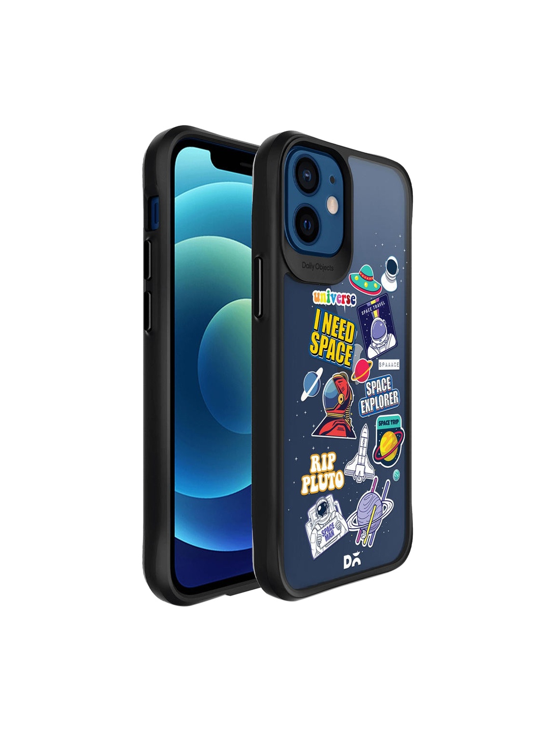 

DailyObjects Blue Printed iPhone 12 Mini Back Case, Multi