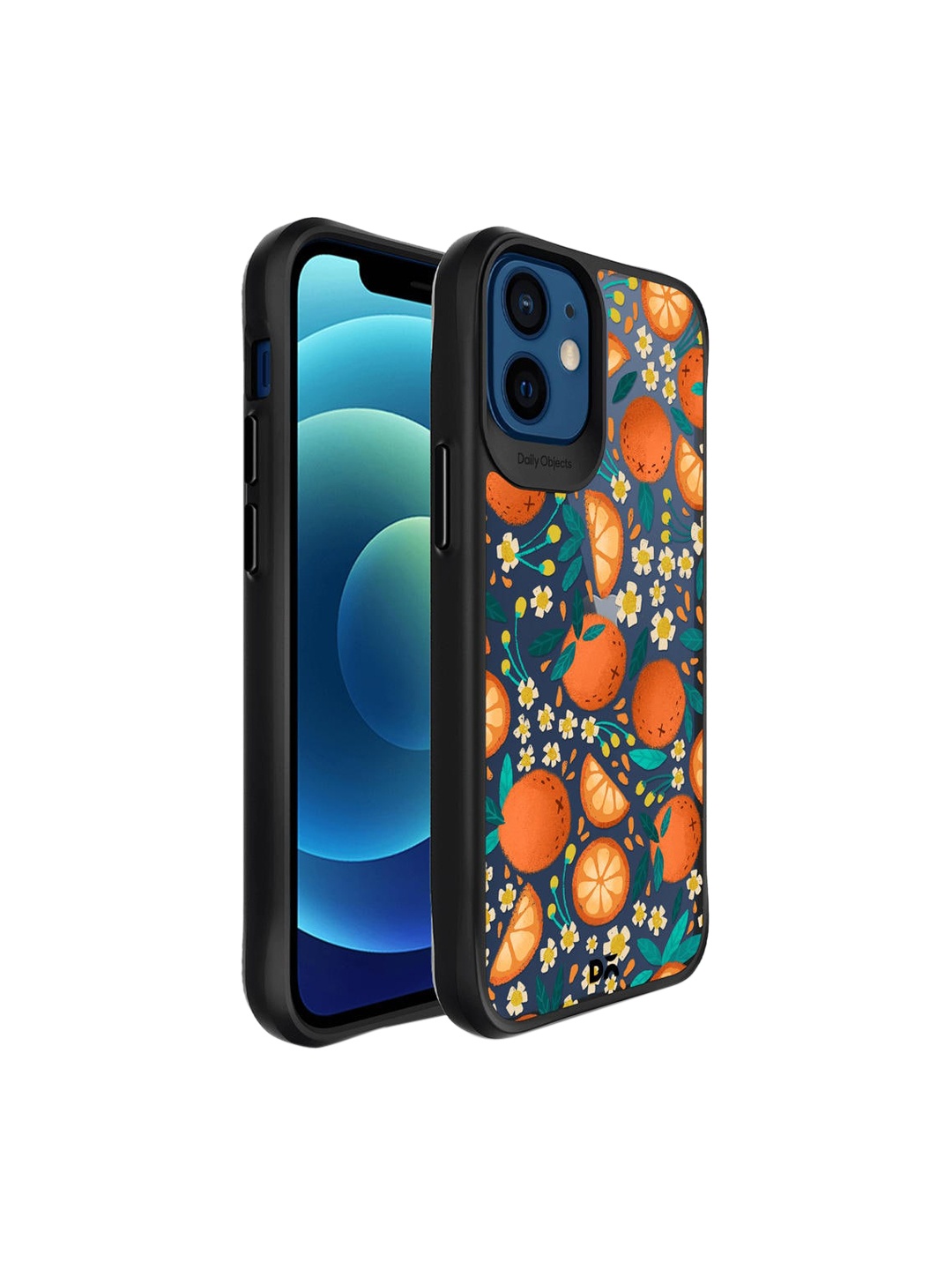 

DailyObjects Blue & Orange Printed iPhone 12 Mini Back Case