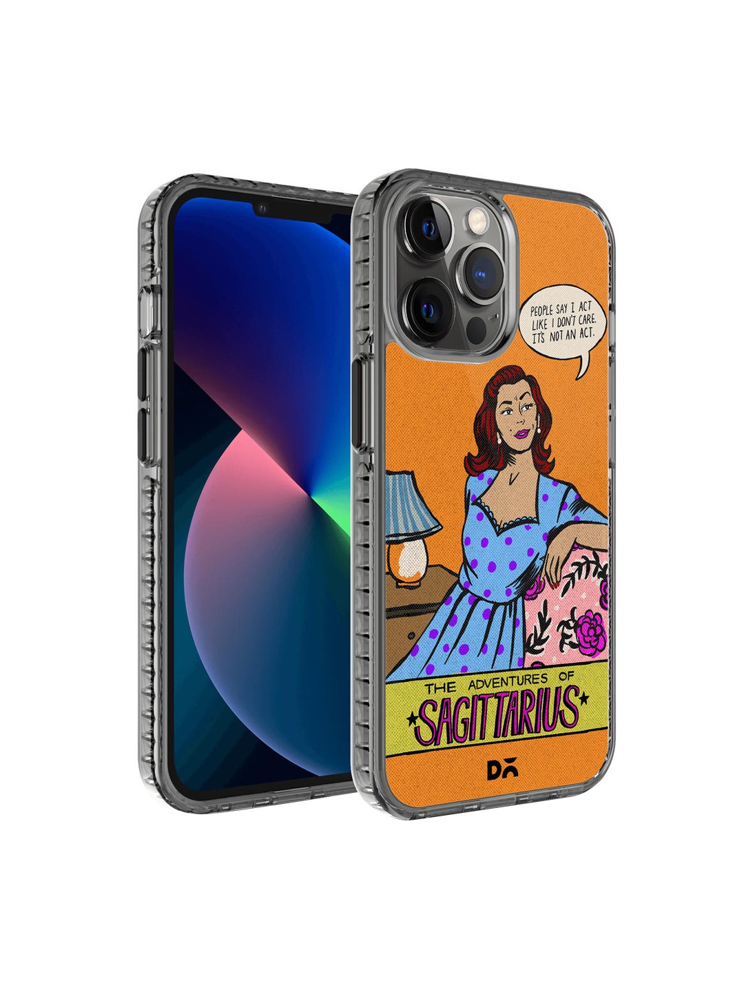 

DailyObjects Adults Orange & Blue Sagittarius Printed iPhone 12 Pro Back Case