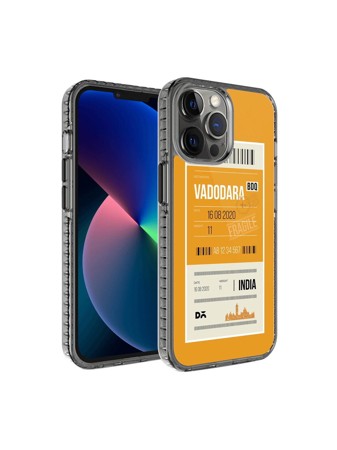 

DailyObjects Orange & White Printed iPhone 12 Pro Back Case