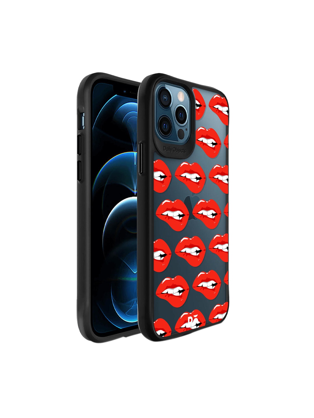 

DailyObjects Black & Red Printed iPhone 12 Pro Back Case