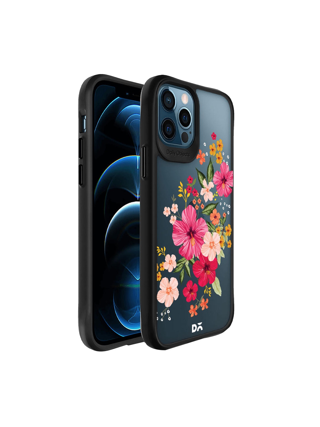 

DailyObjects Pink & Blue Hibiscus Printed iPhone 12 Pro Back Case