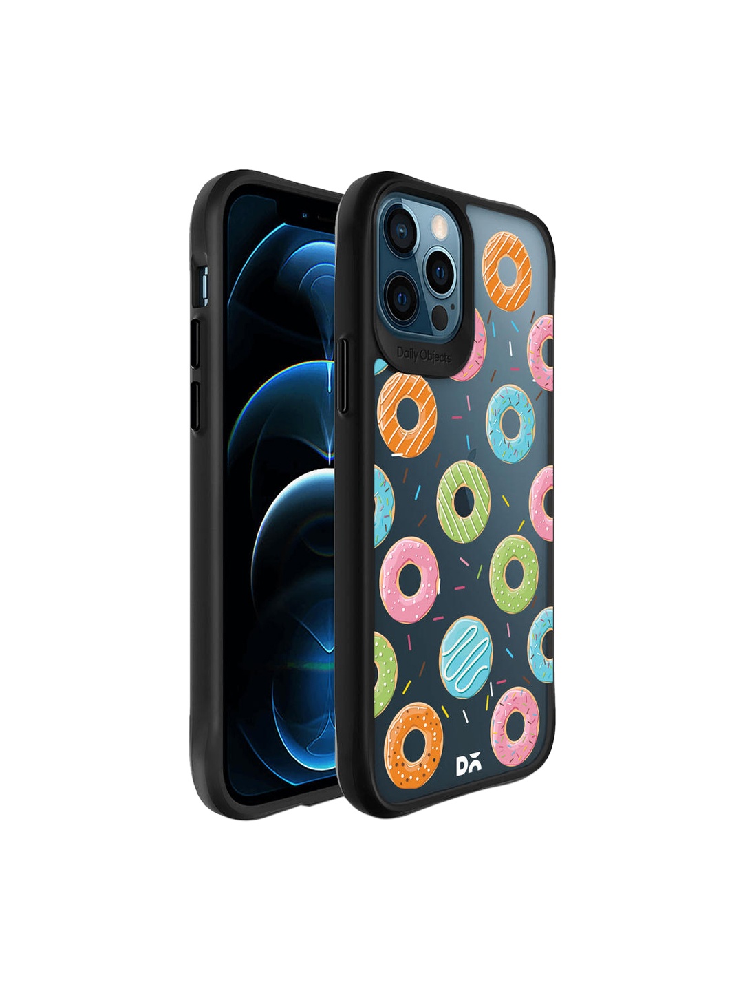 

DailyObjects Black & Blue Printed Doughnut Icon Hybrid Clear iPhone 12 Pro Phone Case