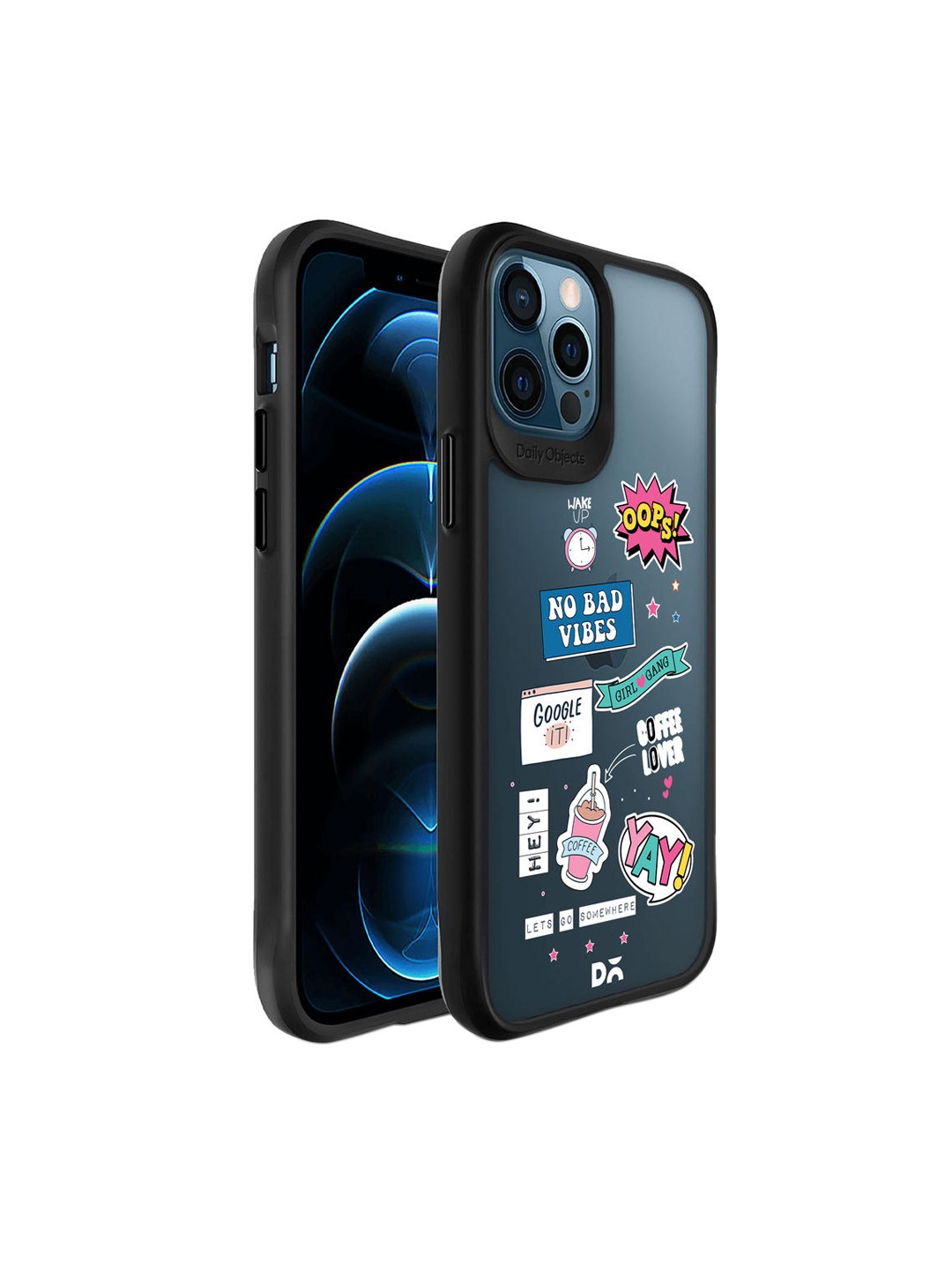 

DailyObjects Black & Blue Attitude Black Hybrid iPhone 12 Pro Back Case