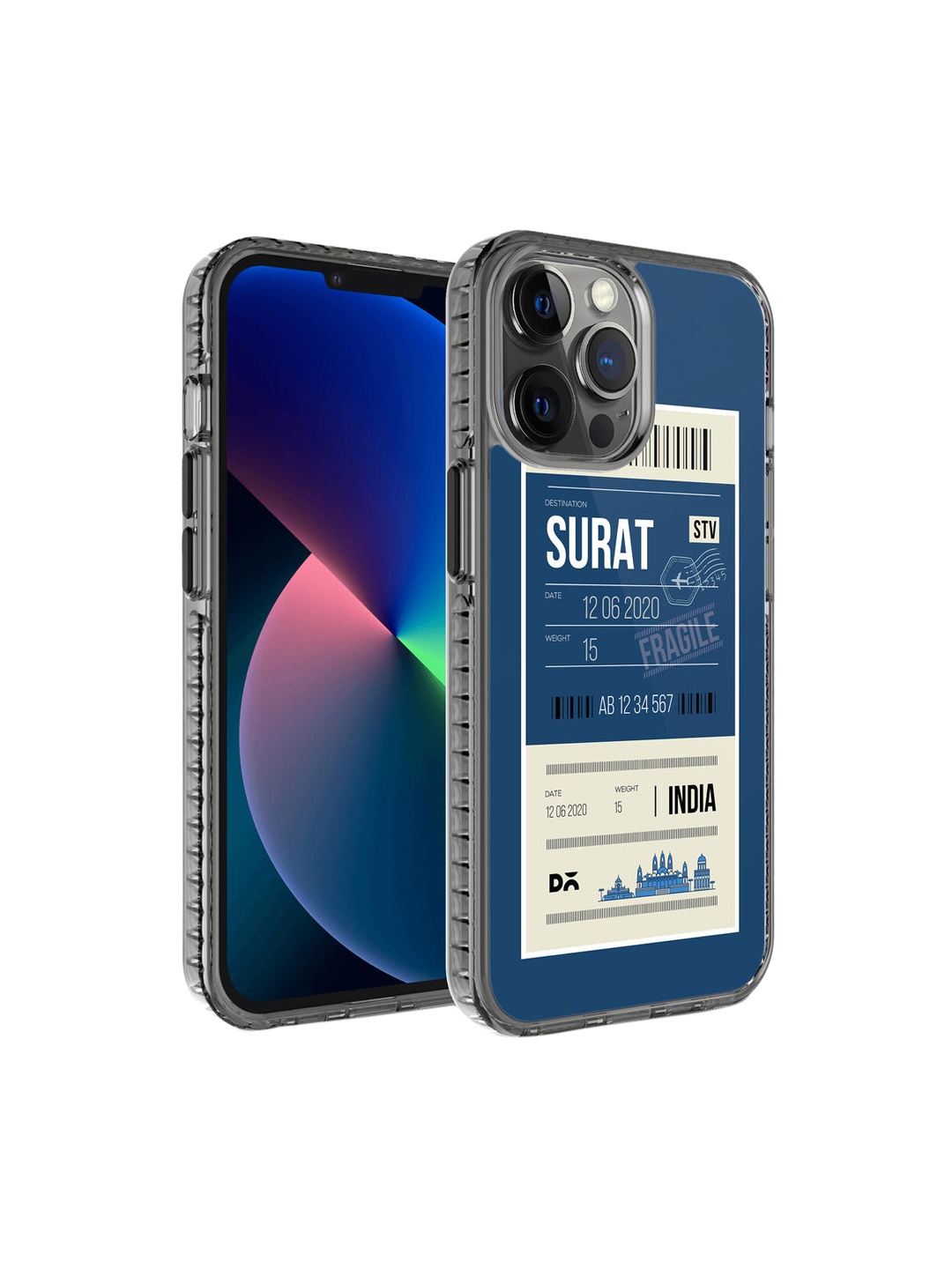 DailyObjects Blue & Beige Printed iPhone 12 Pro Back Case