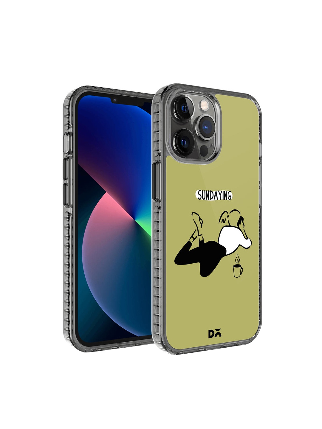 

DailyObjects Black & Green Printed iPhone 12 Pro Back Case