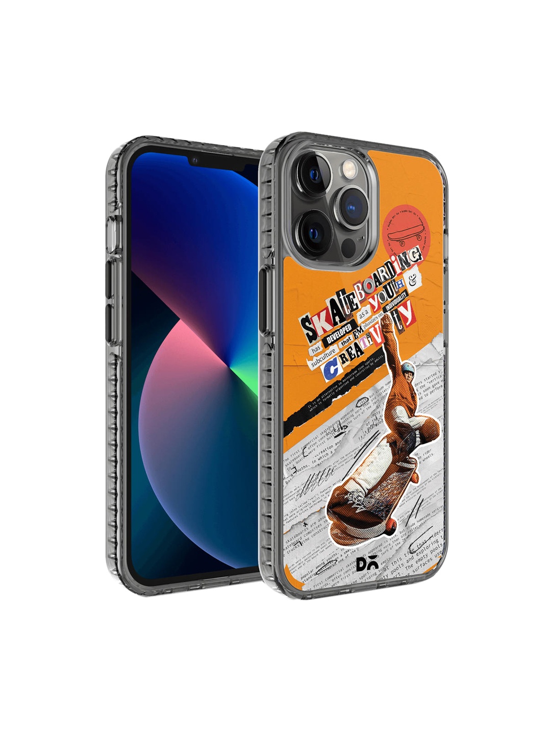 

DailyObjects Black & Orange Skater Subculture Stride 2.0 iPhone 12 Pro Max Back Case