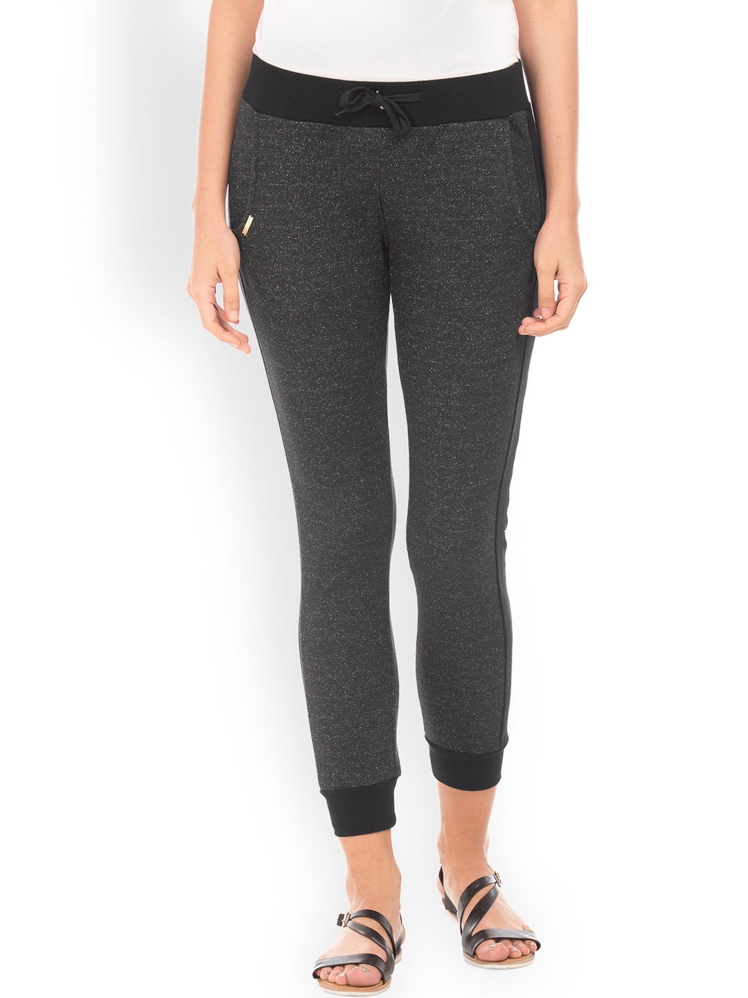

Ed Hardy Women Grey Solid Joggers
