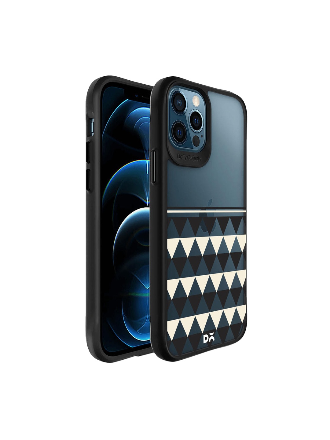 

DailyObjects Black & Navy Blue Triangles iPhone 12 Pro Max Back Cover