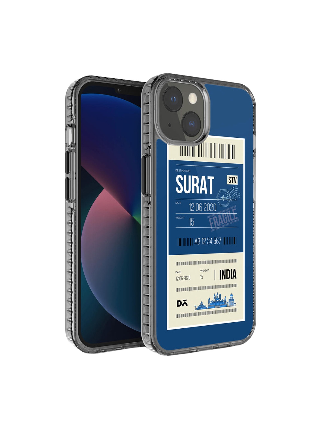 

DailyObjects Blue & White Surat City Tag Printed iPhone 13 Mini Phone Case
