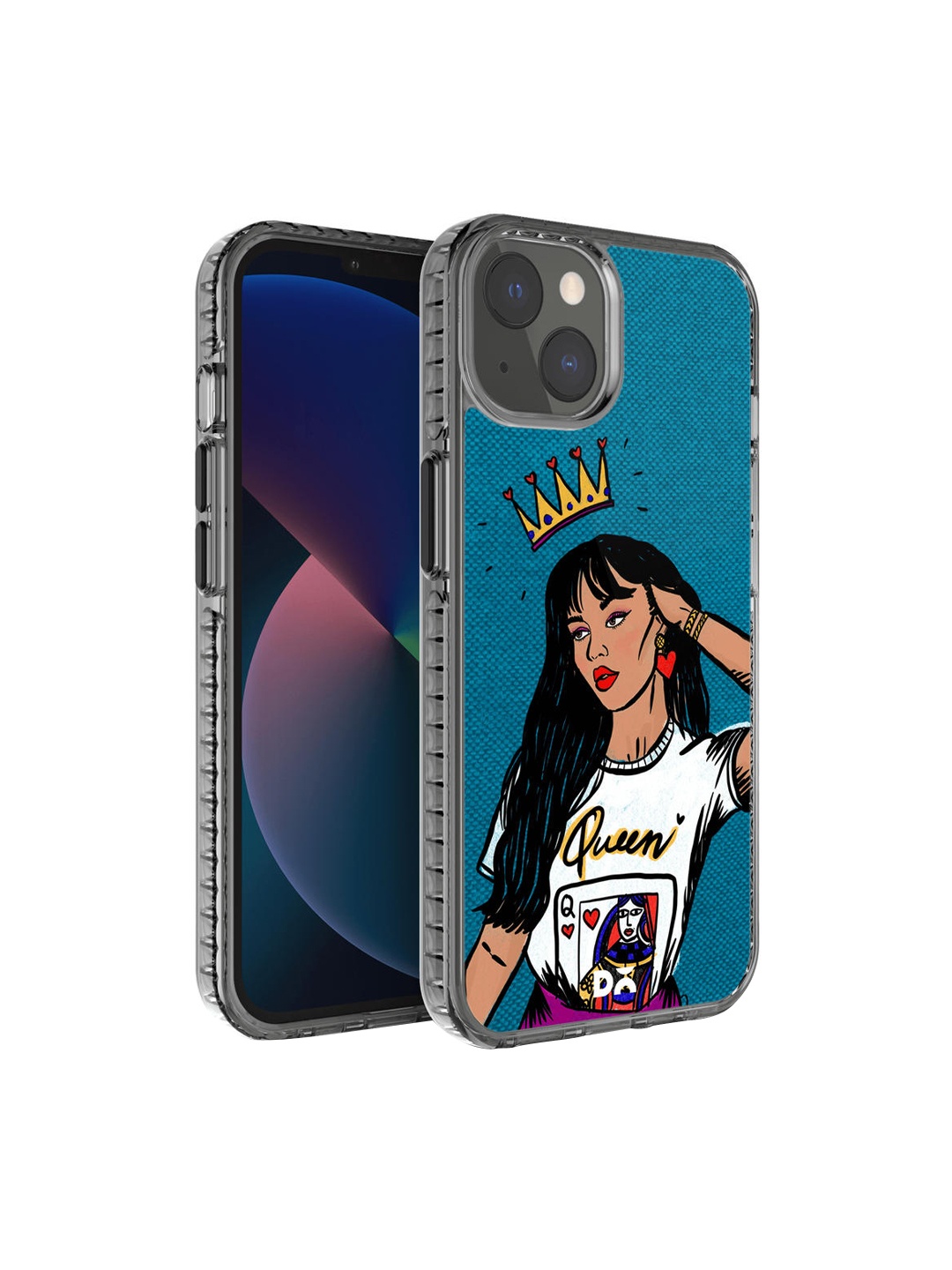 

DailyObjects Blue & White Queen Babe Printed iPhone 13 Mini Back Case