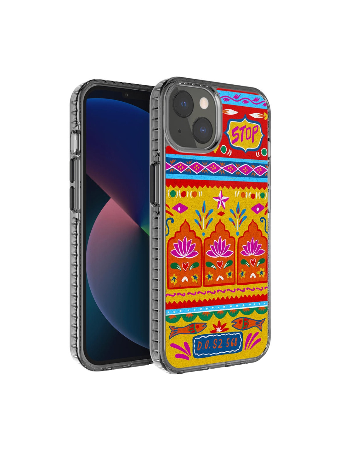 

DailyObjects Orange & Pink Printed iPhone 13 Mini Back Case