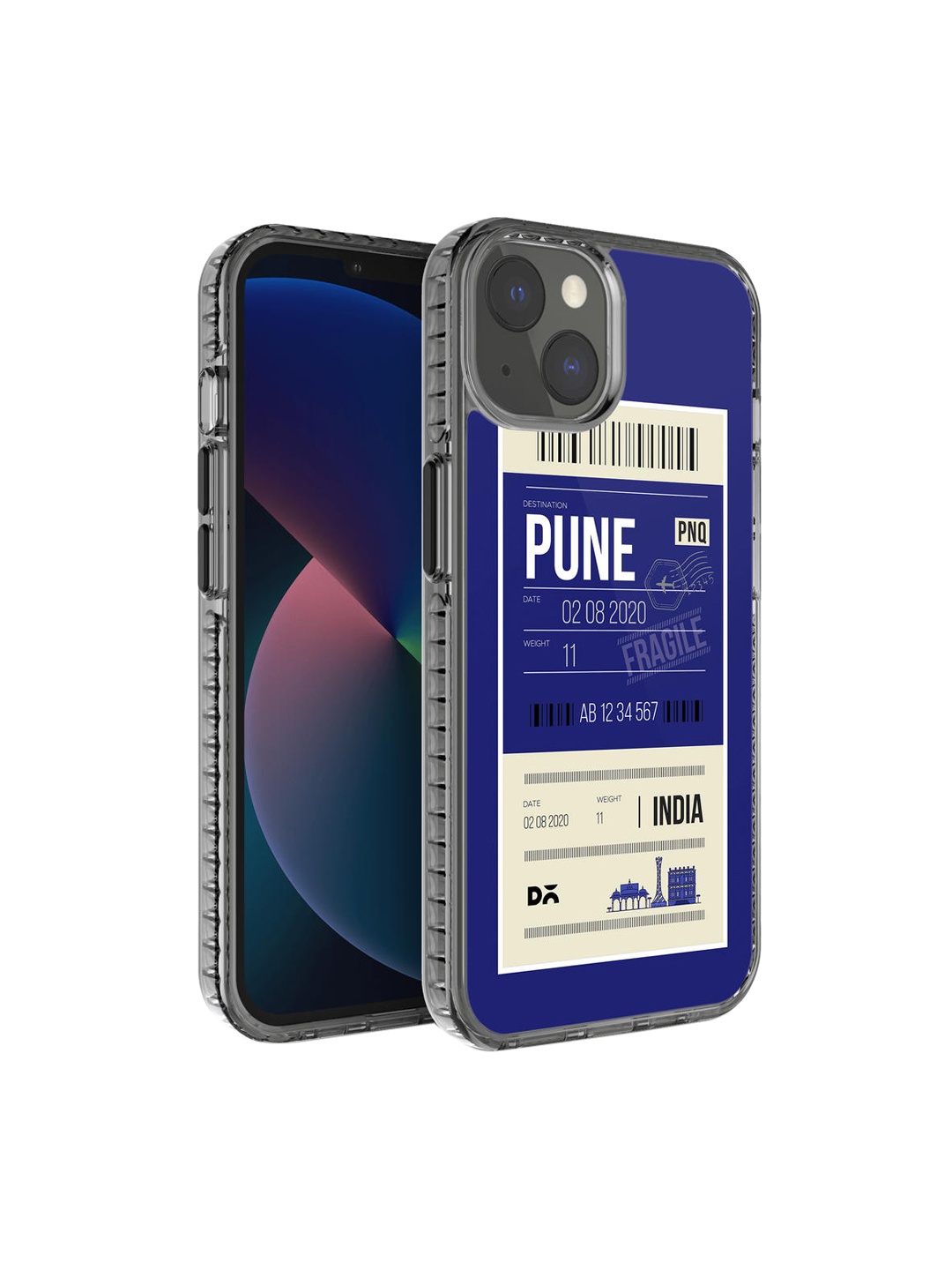 

DailyObjects Blue & White Pune City Tag Printed iPhone 13 Mini Back Case