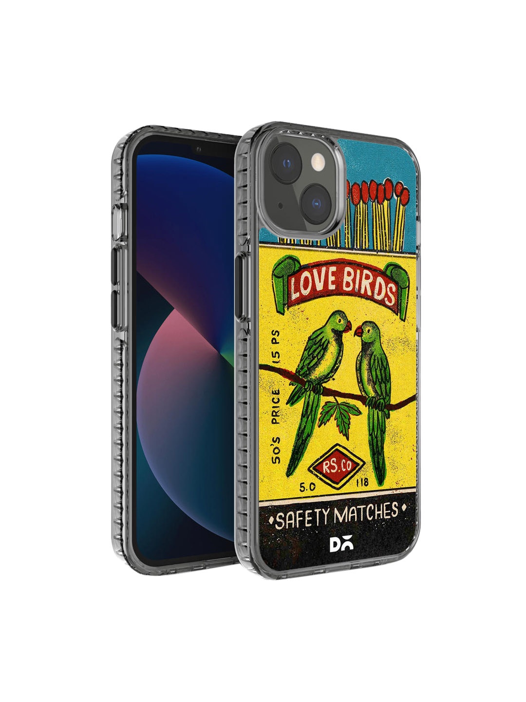 

DailyObjects Blue & Yellow Love Birds Matchbox iPhone 13 Mini Back Case