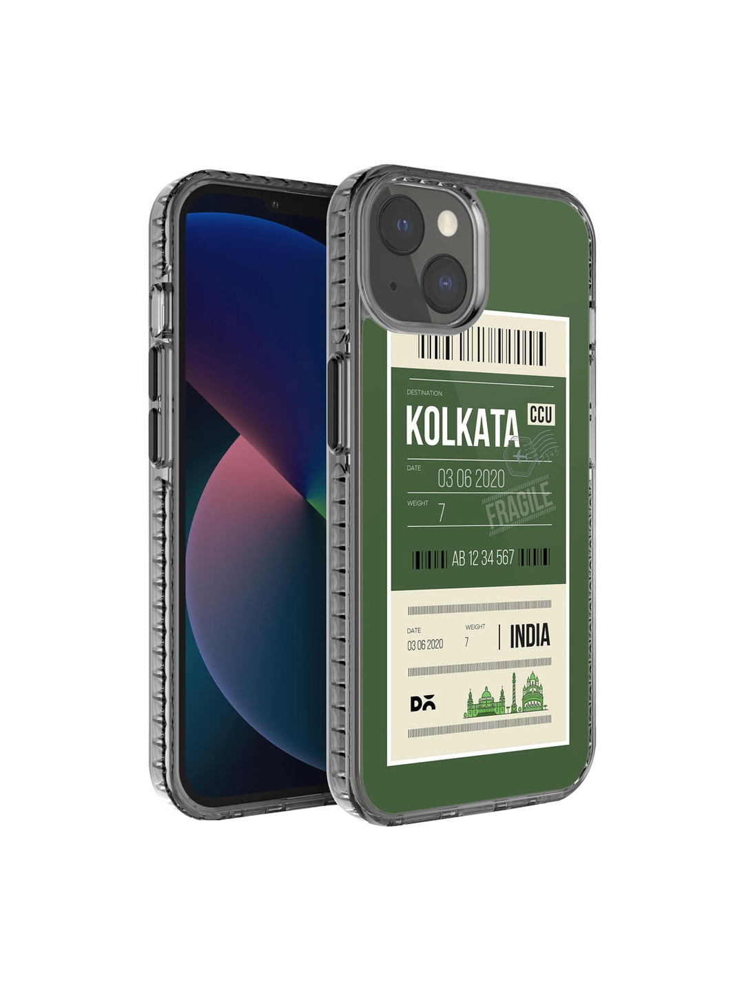 

DailyObjects Green & White Kolkata City Tag Printed iPhone 13 Mini Back Case