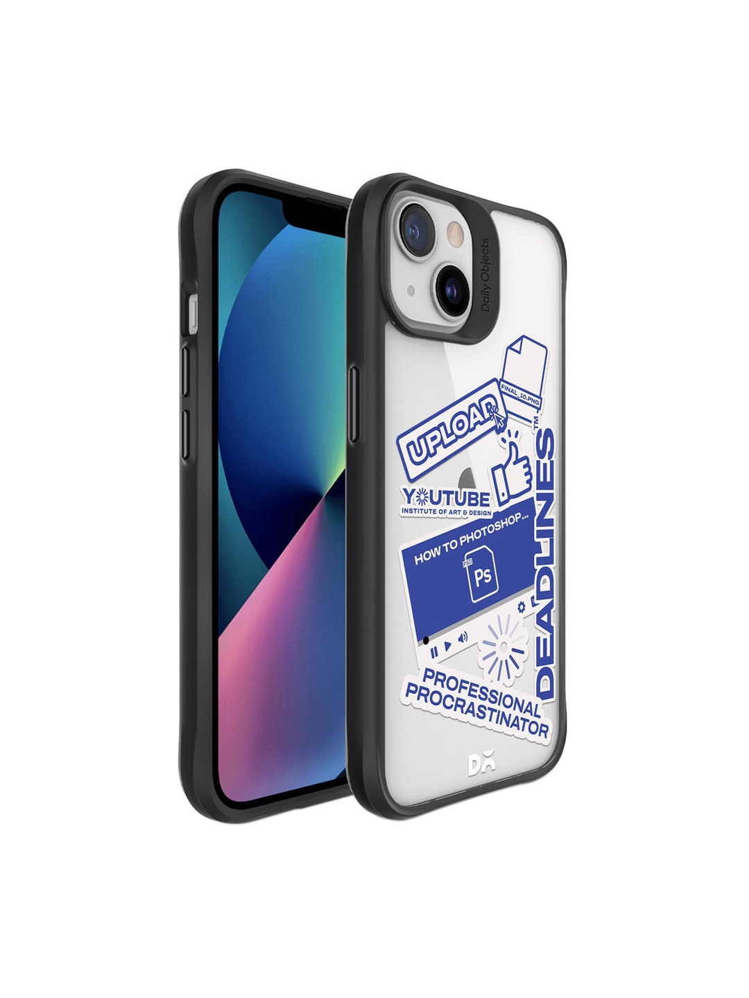 

DailyObjects Blue & White Printed Procrastination Loading iPhone 13 Mini Phone Case
