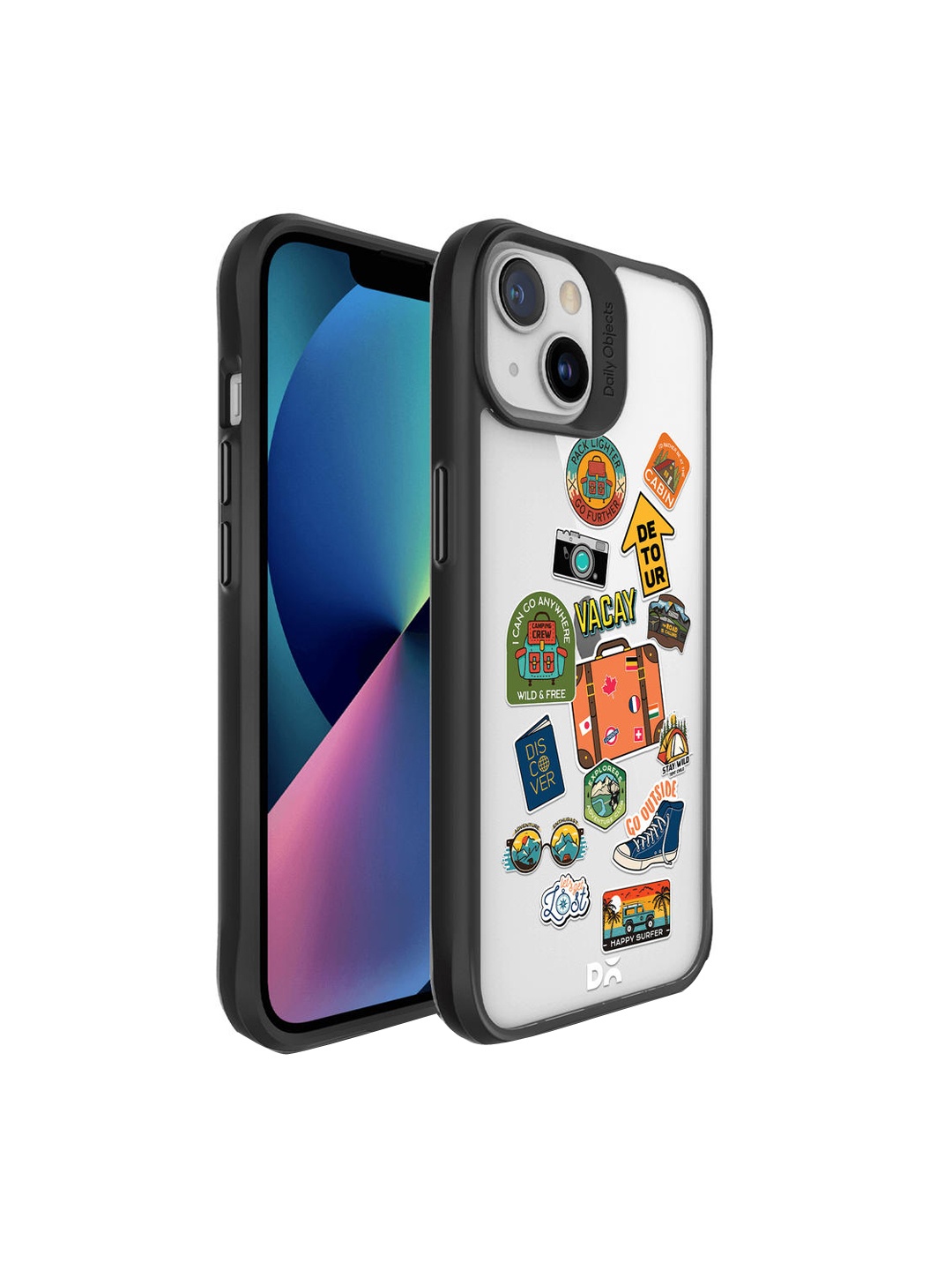 

DailyObjects Transparent & Green Backpacking iPhone 13 Mini Mobile Accessories
