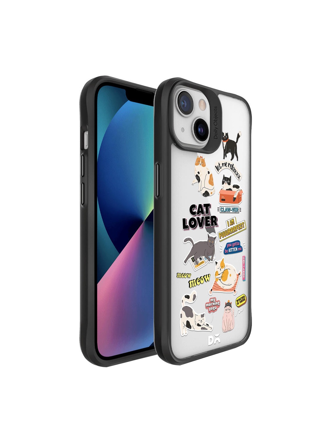 

DailyObjects Black & Transparent Cat Mom Printed IPhone 13 Mini Back Case