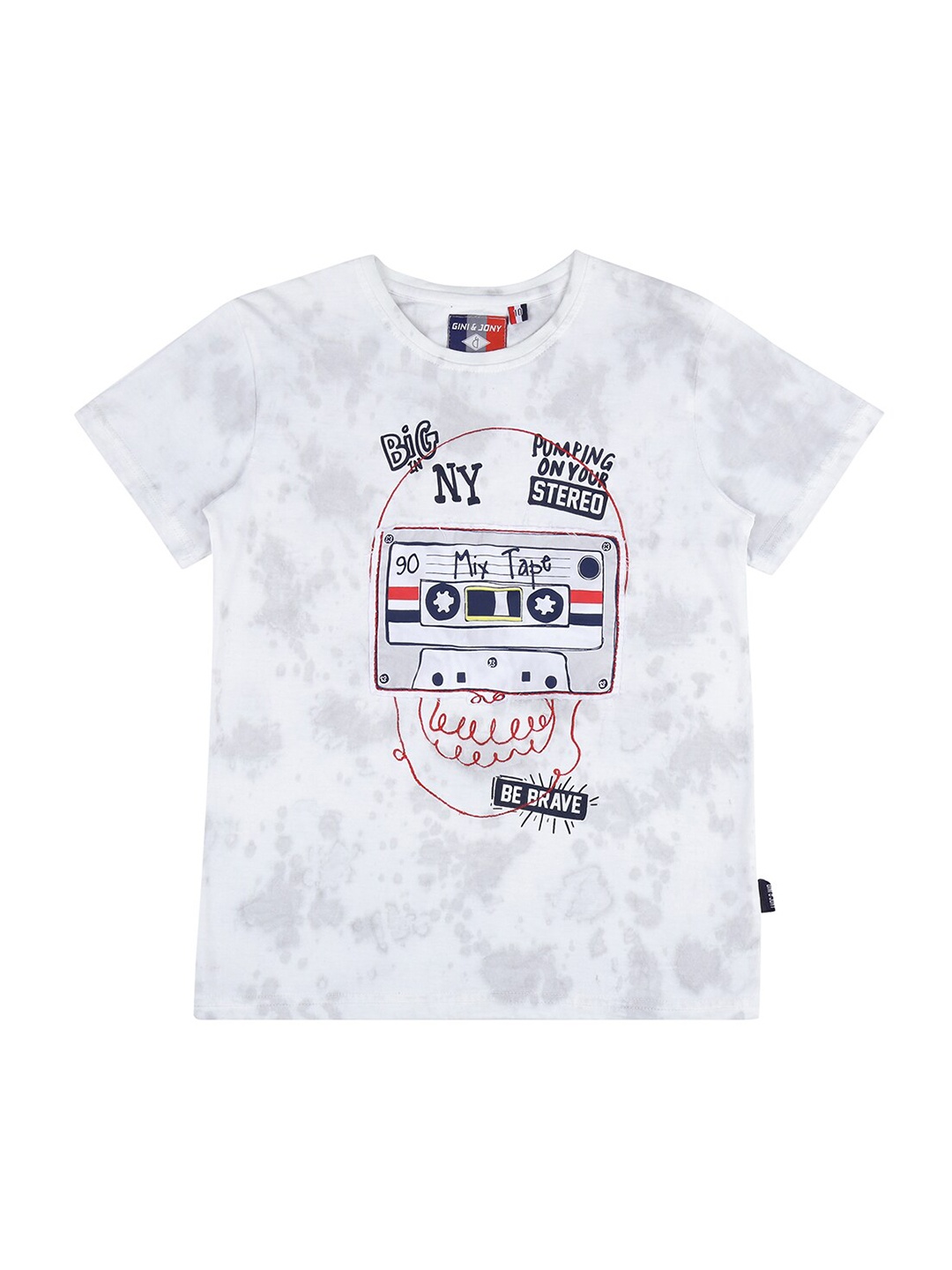 

Gini and Jony Boys Grey Dyed Henley Neck Raw Edge T-shirt