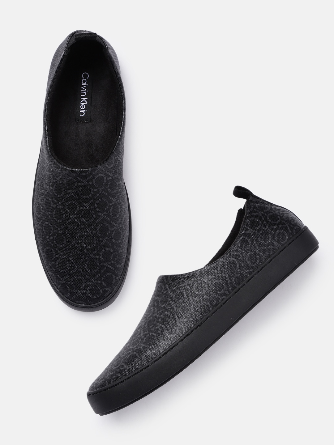 

Calvin Klein Men Black Printed Slip-On Sneakers