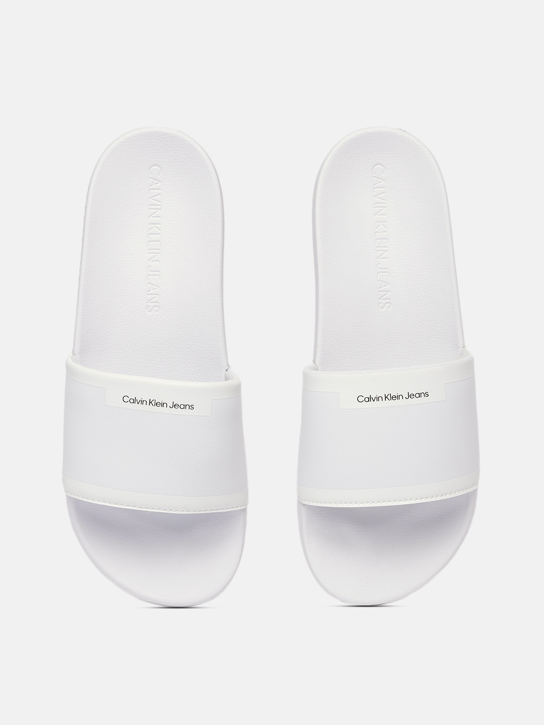 

Calvin Klein Men White Neoprene Sliders