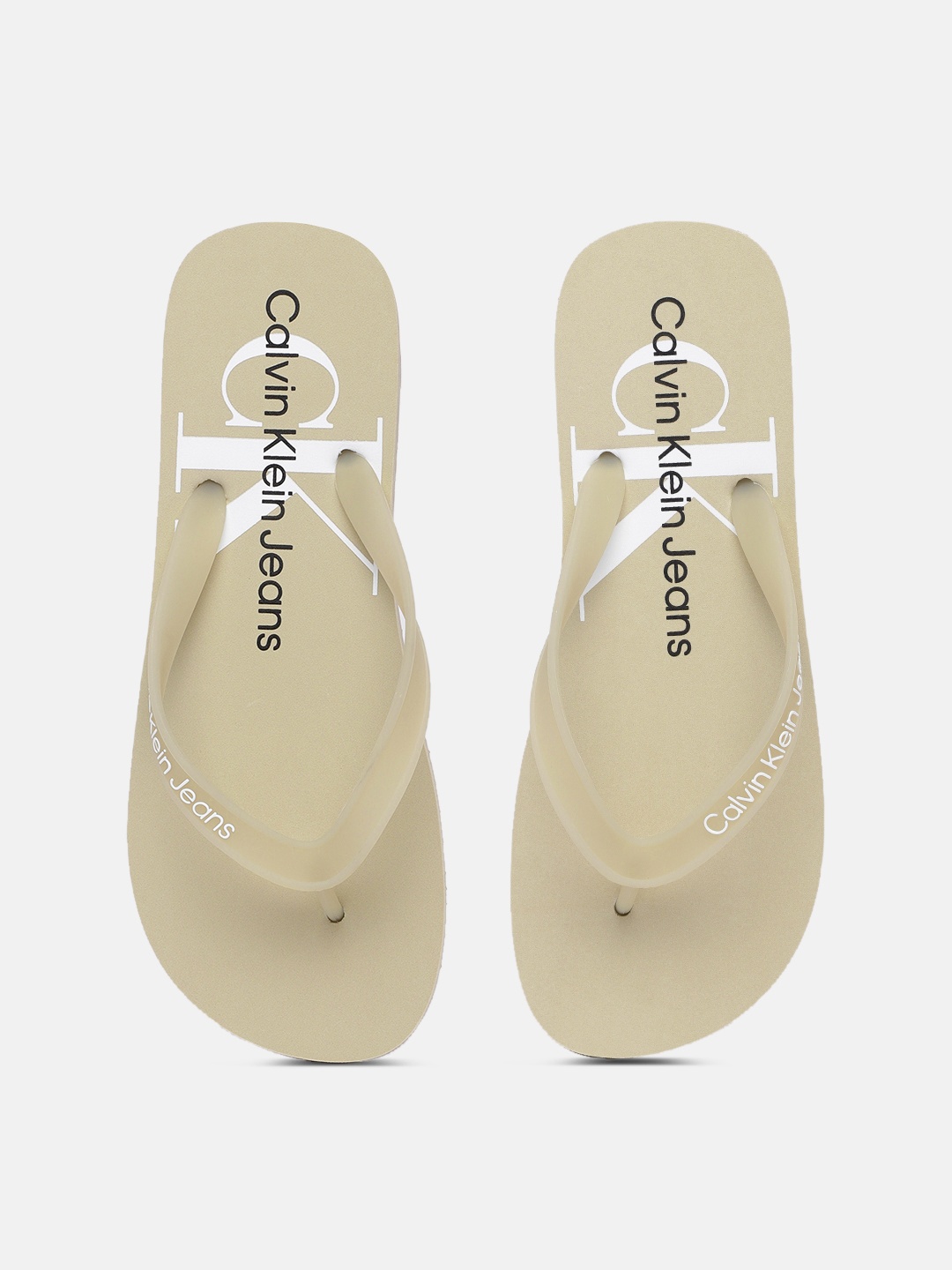 

Calvin Klein Men Khaki Printed Rubber Thong Flip-Flops