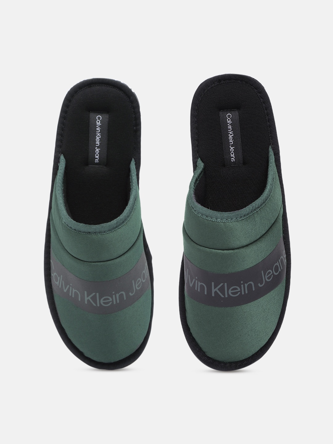 

Calvin Klein Men Green Printed Mules