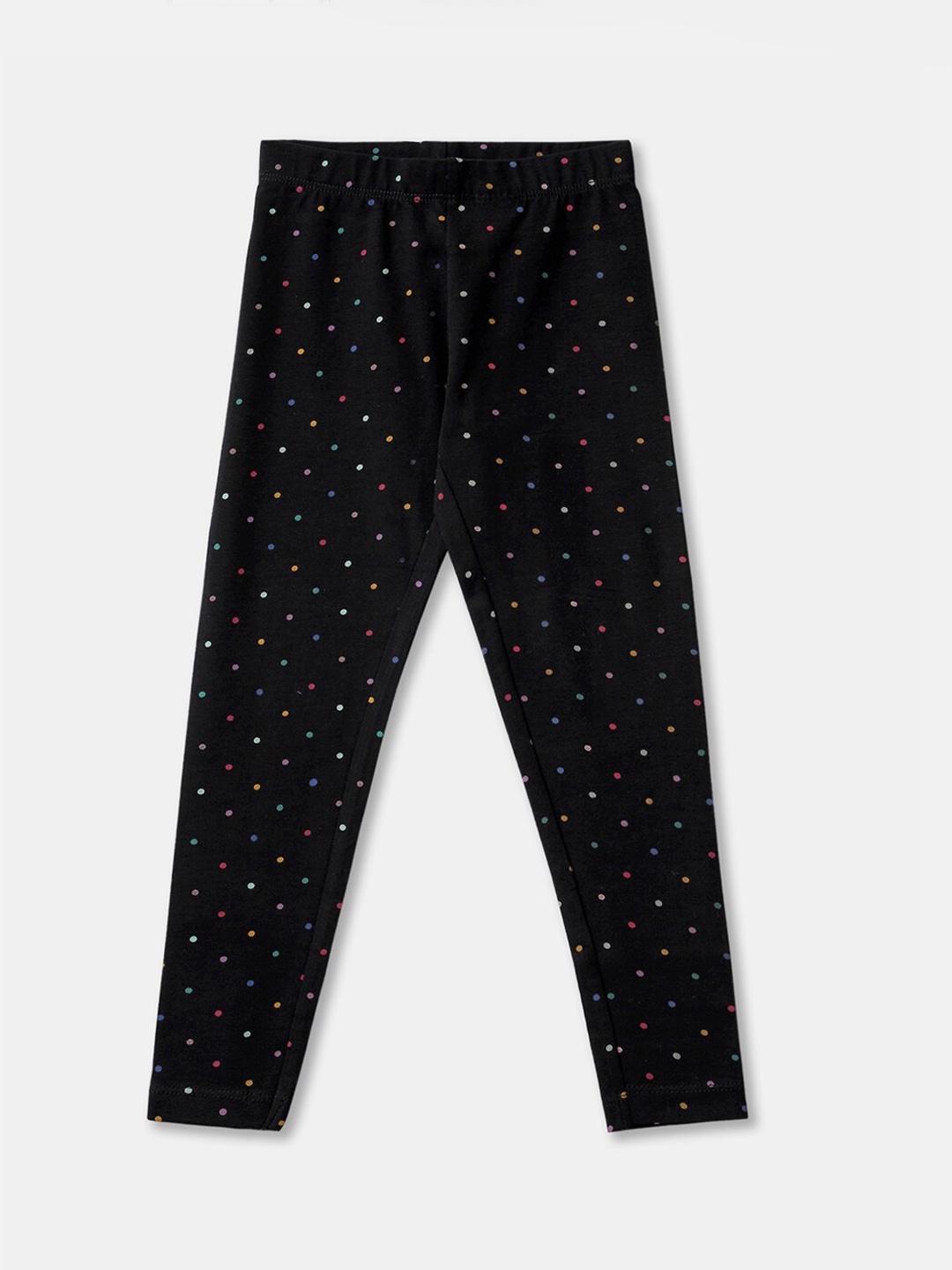 

R&B Girls Black Printed Cotton Leggings
