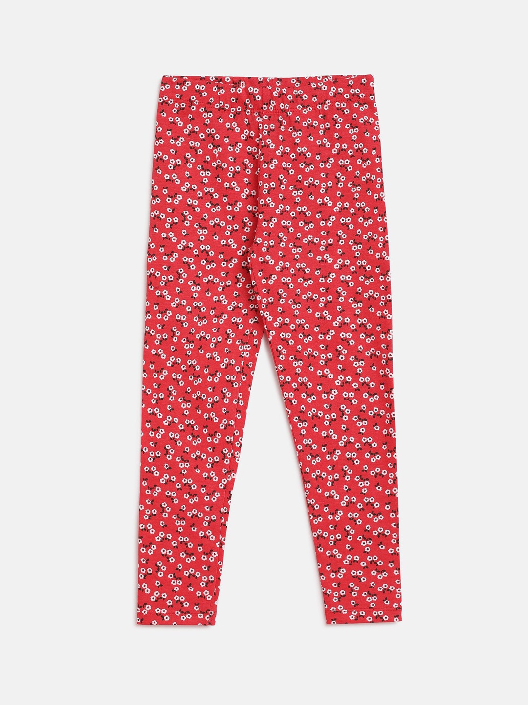 

R&B Girls Red Printed Cotton Leggings