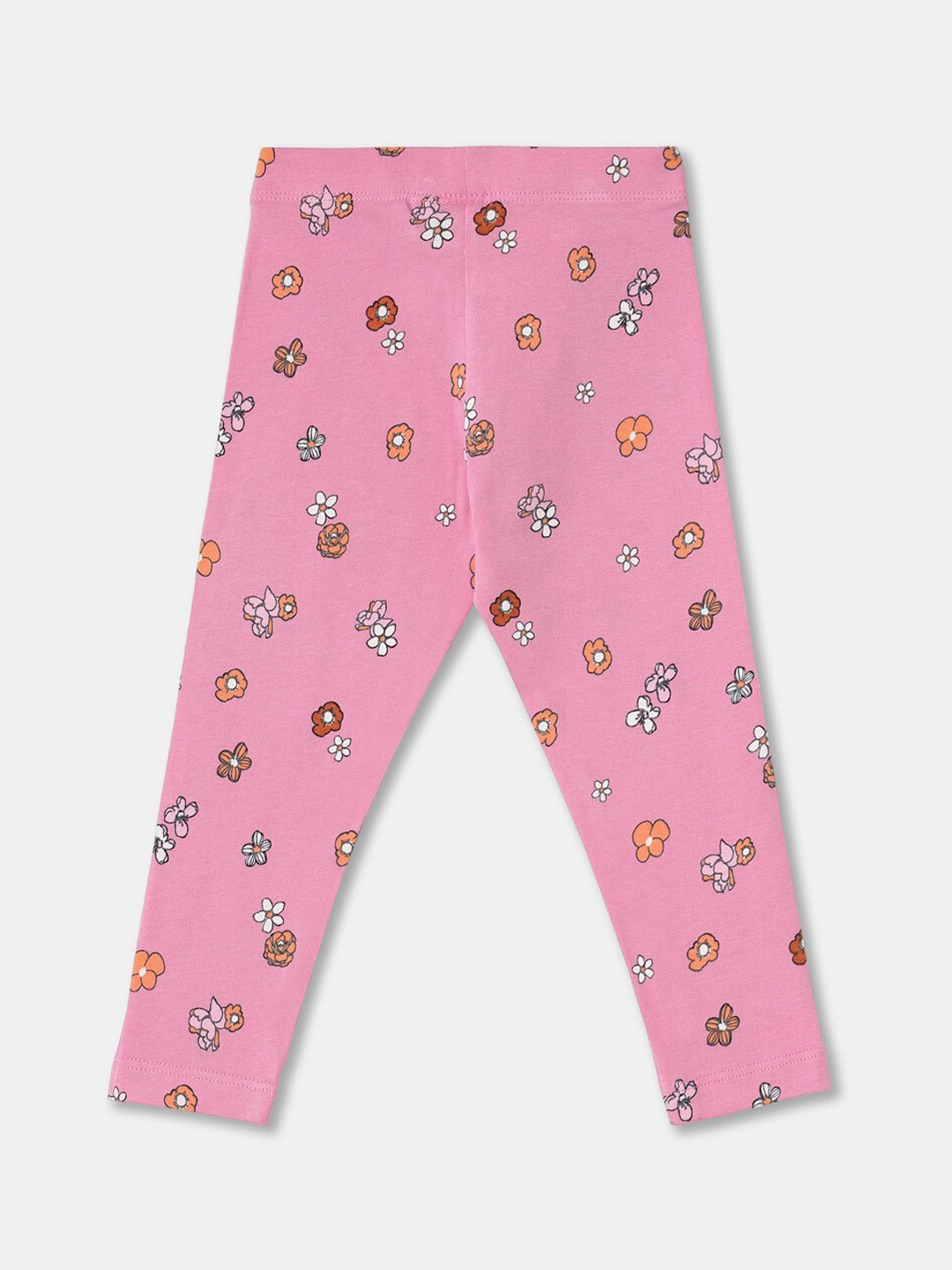 

R&B Infant Girls Pink Printed Cotton Leggings