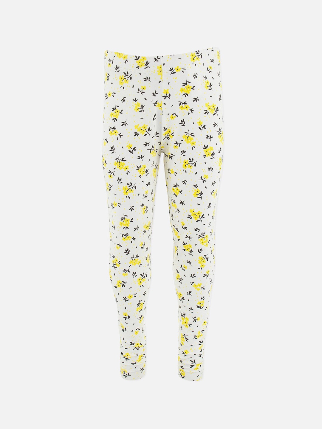 

R&B Girls White Printed Cotton Leggings