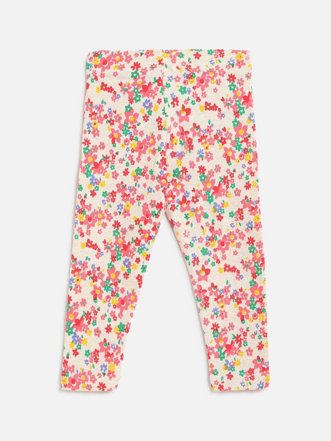 

R&B Kids-Girls Beige Floral Cotton Ankle Length Leggings