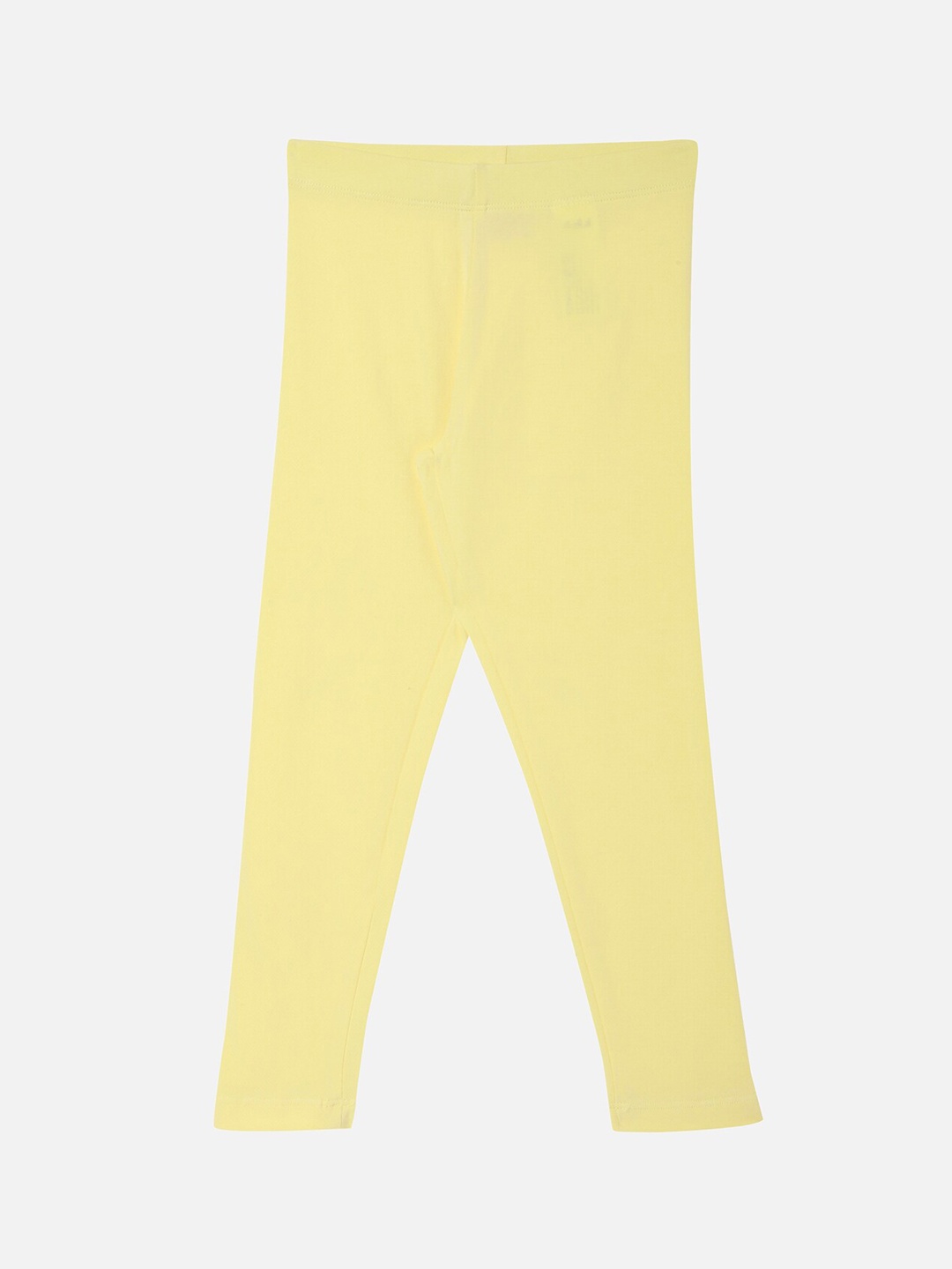 

R&B Girls Yellow Solid Cotton Ankle Length Leggings