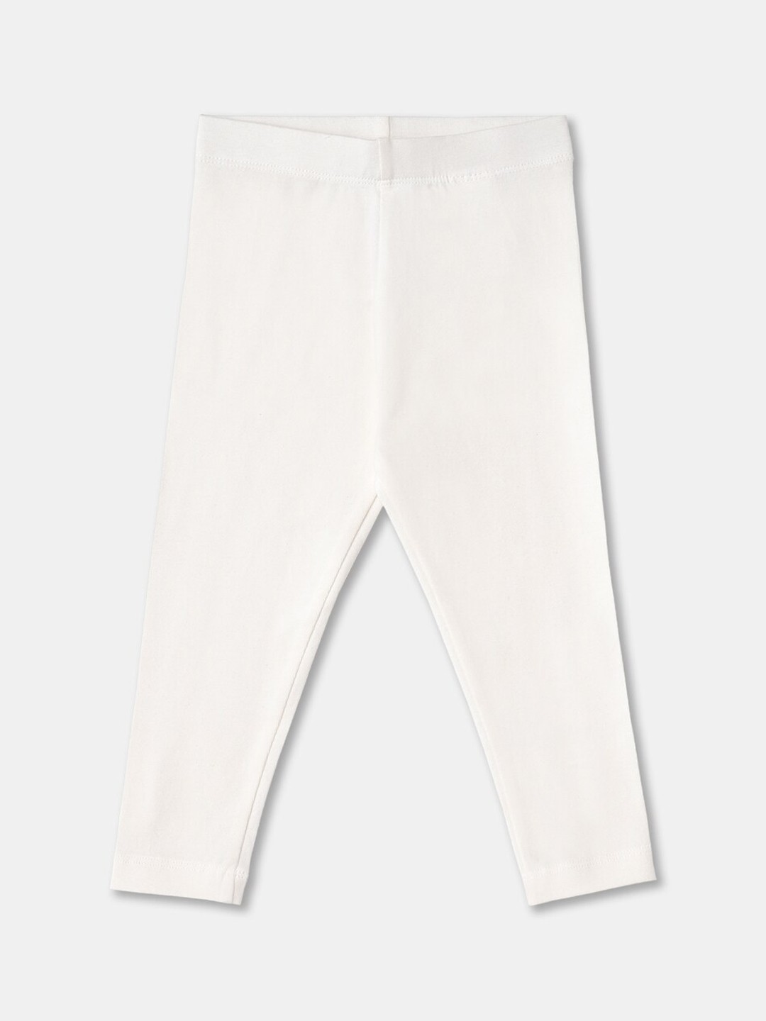 

R&B Girls White Solid Cotton Ankle Length Leggings