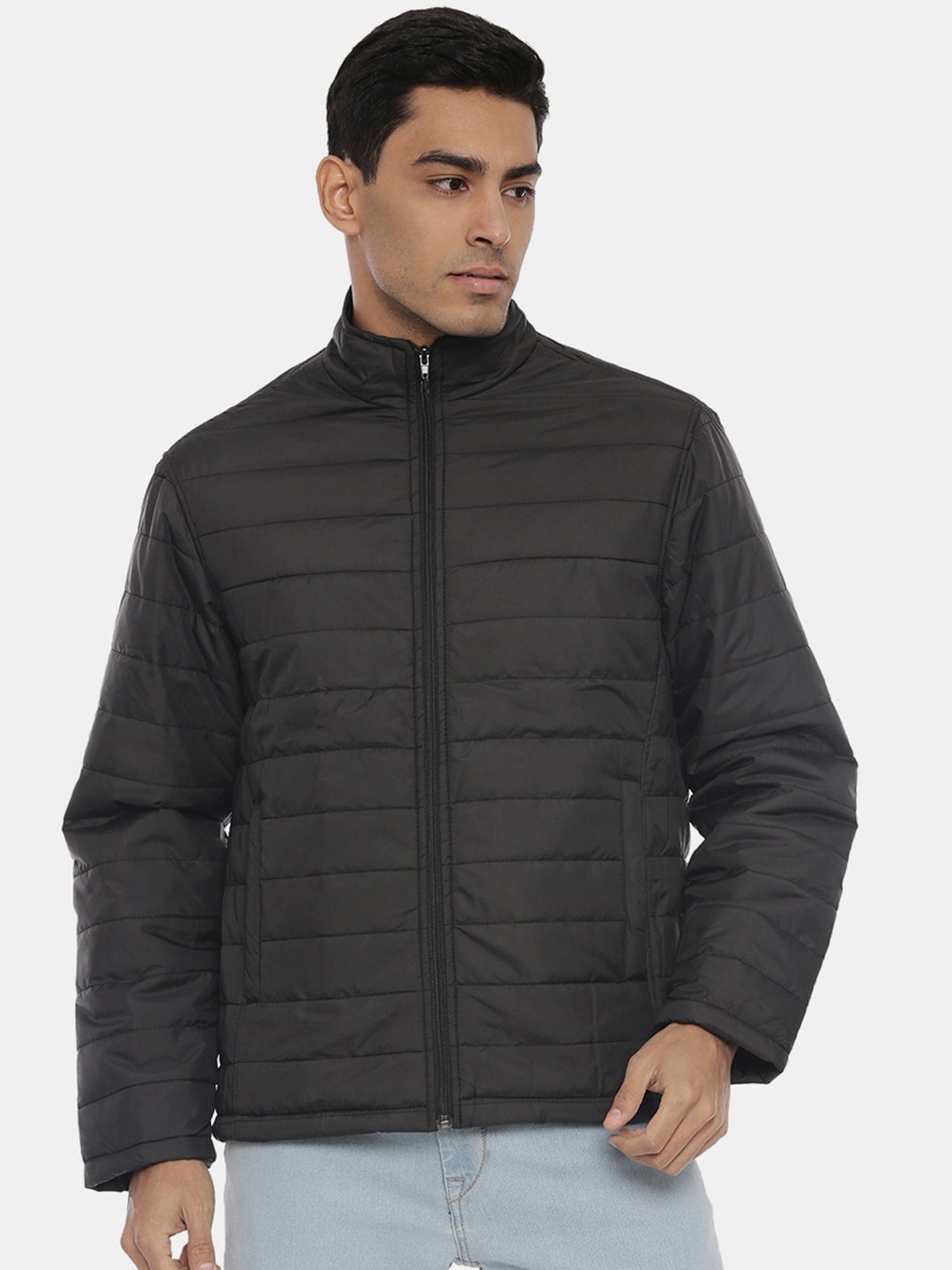 

R&B Men Black Crop Padded Jacket