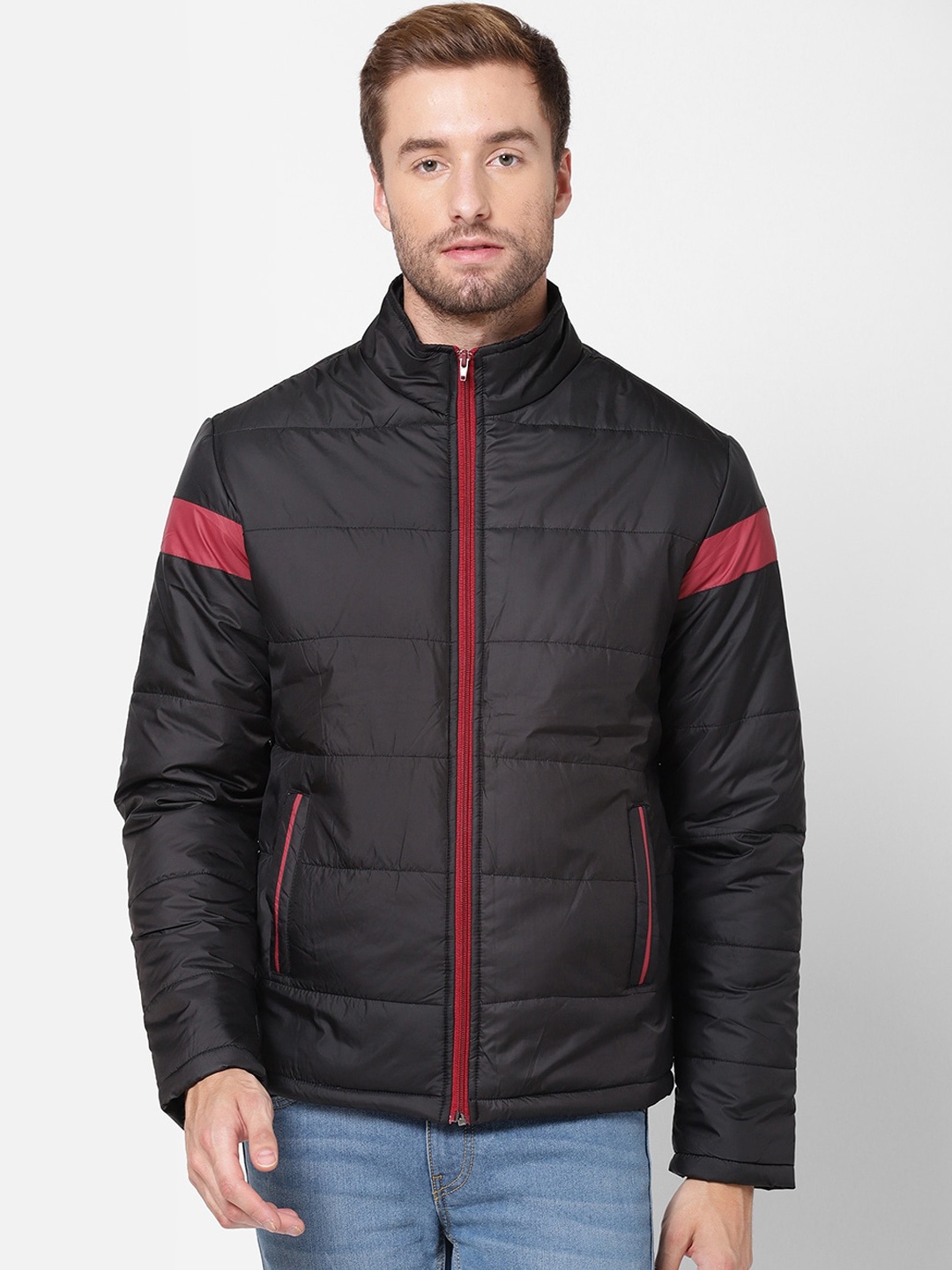 

R&B Men Black Padded Jacket