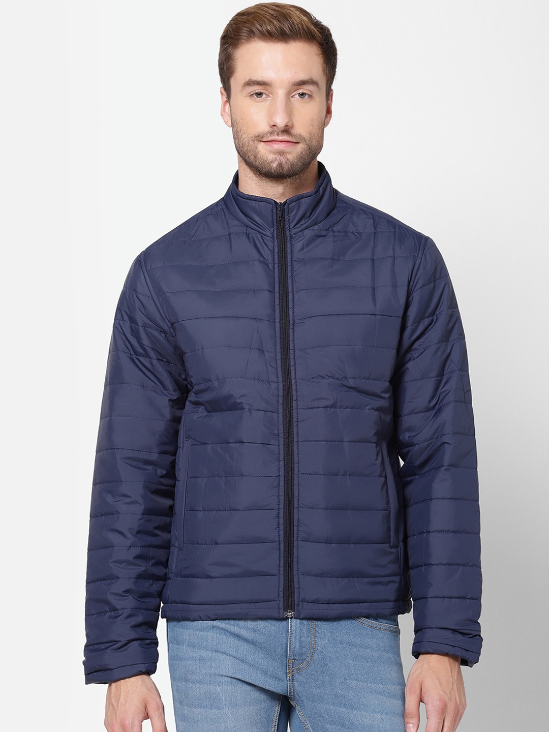 

R&B Men Navy Blue Puffer Jacket