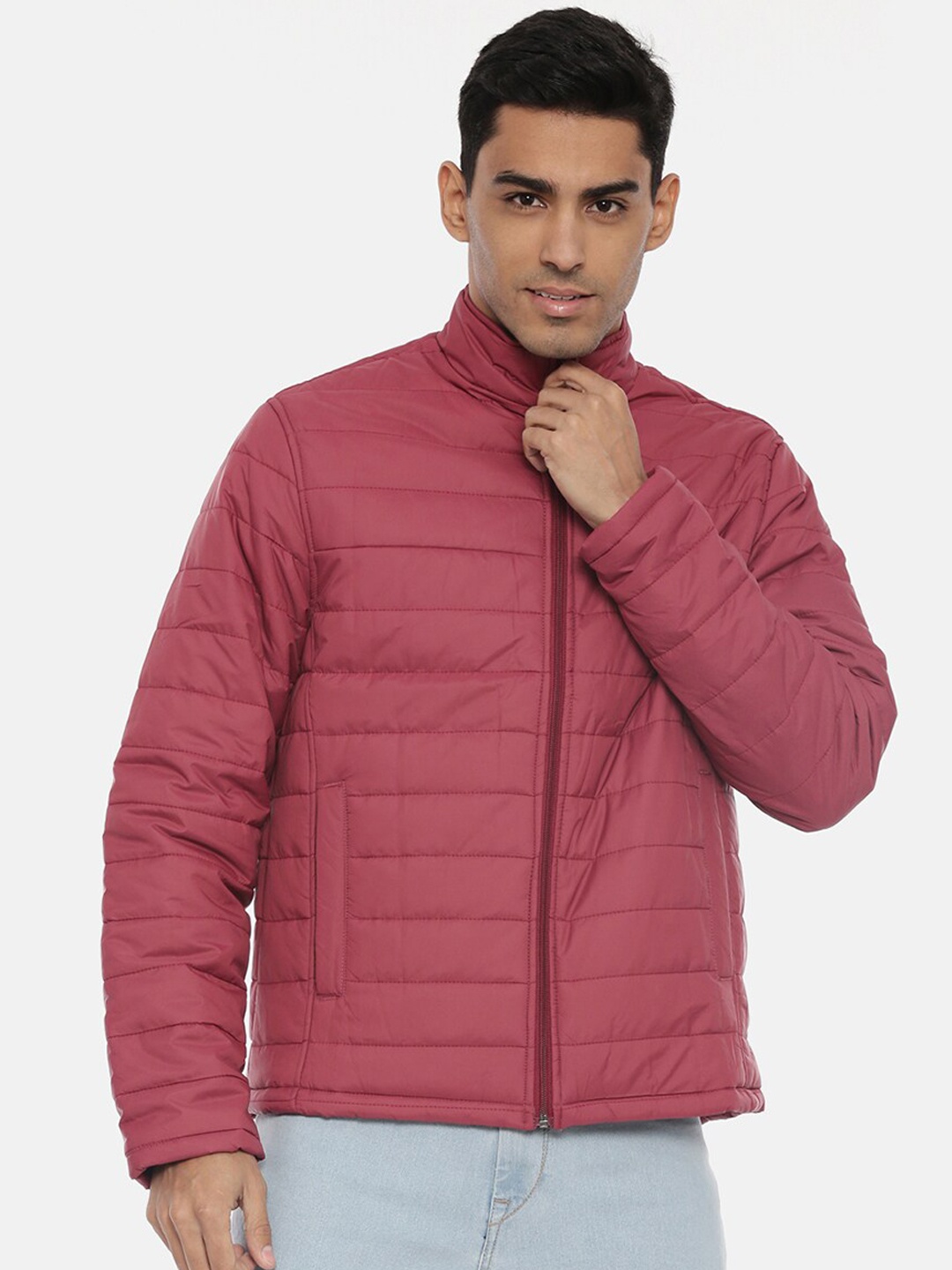 

R&B Men Maroon Bomber Jacket