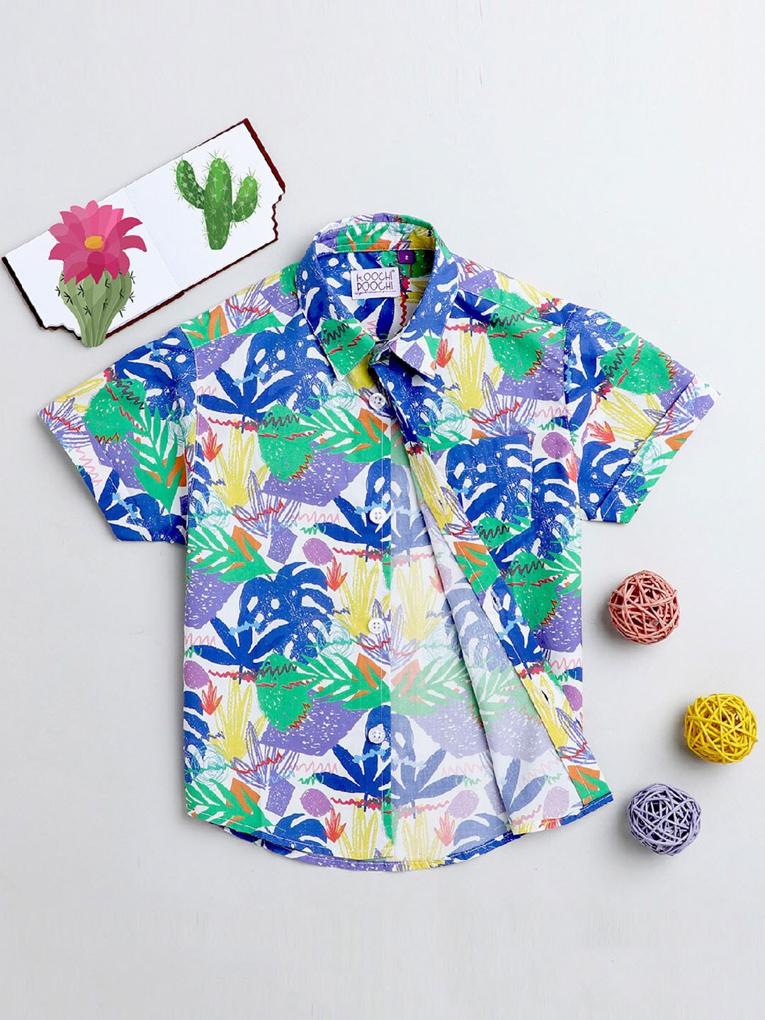 

KOOCHI POOCHI Boys Multicoloured Standard Floral Printed Casual Shirt, Multi