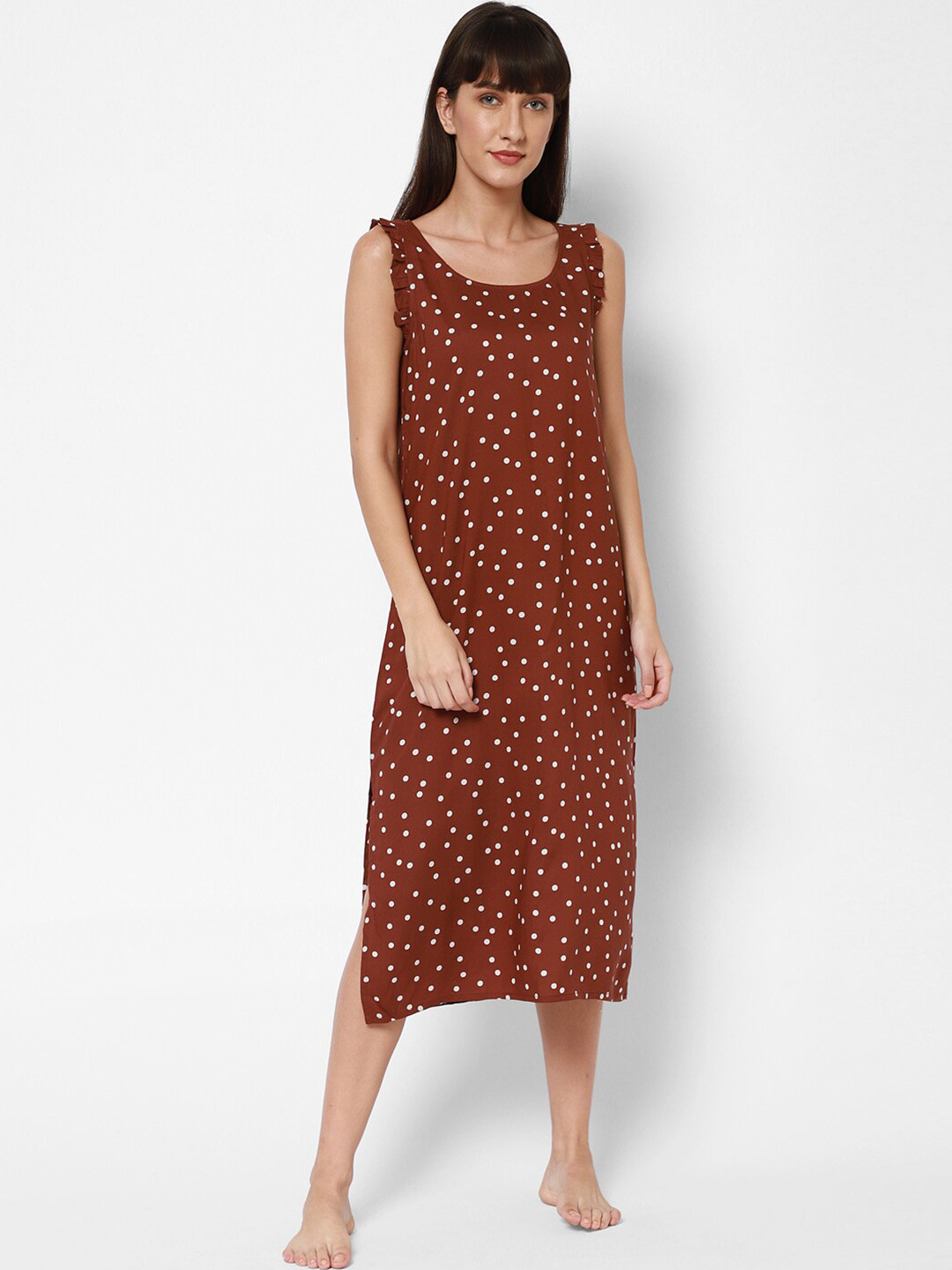 

COASTLAND Brown Printed Nightdress