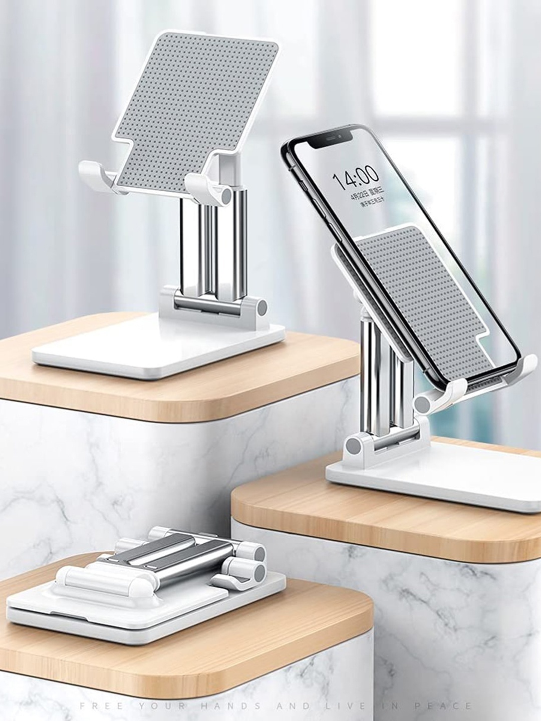 

EYNK White Fully Foldable Adjustable Mobile Stand & Holder