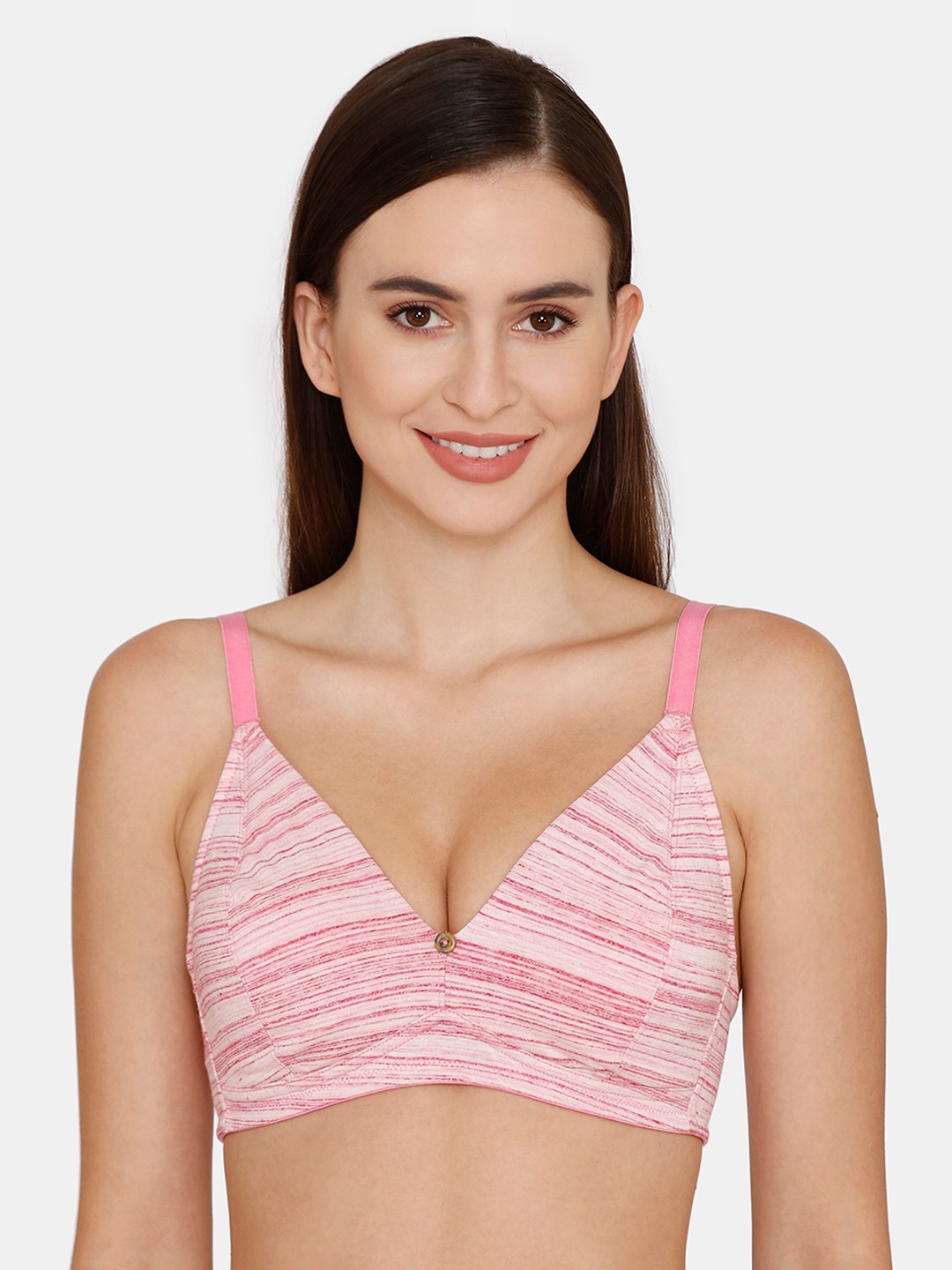 

Zivame Pink Stripes Printed T-Shirt Bra