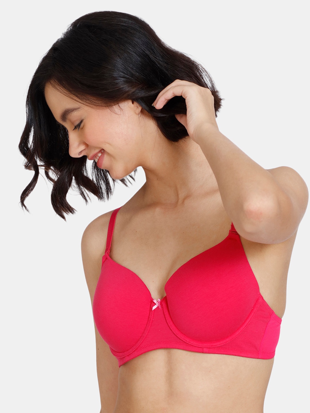 

Zivame Pink Solid Underwired Medium Coverage T-Shirt Bra