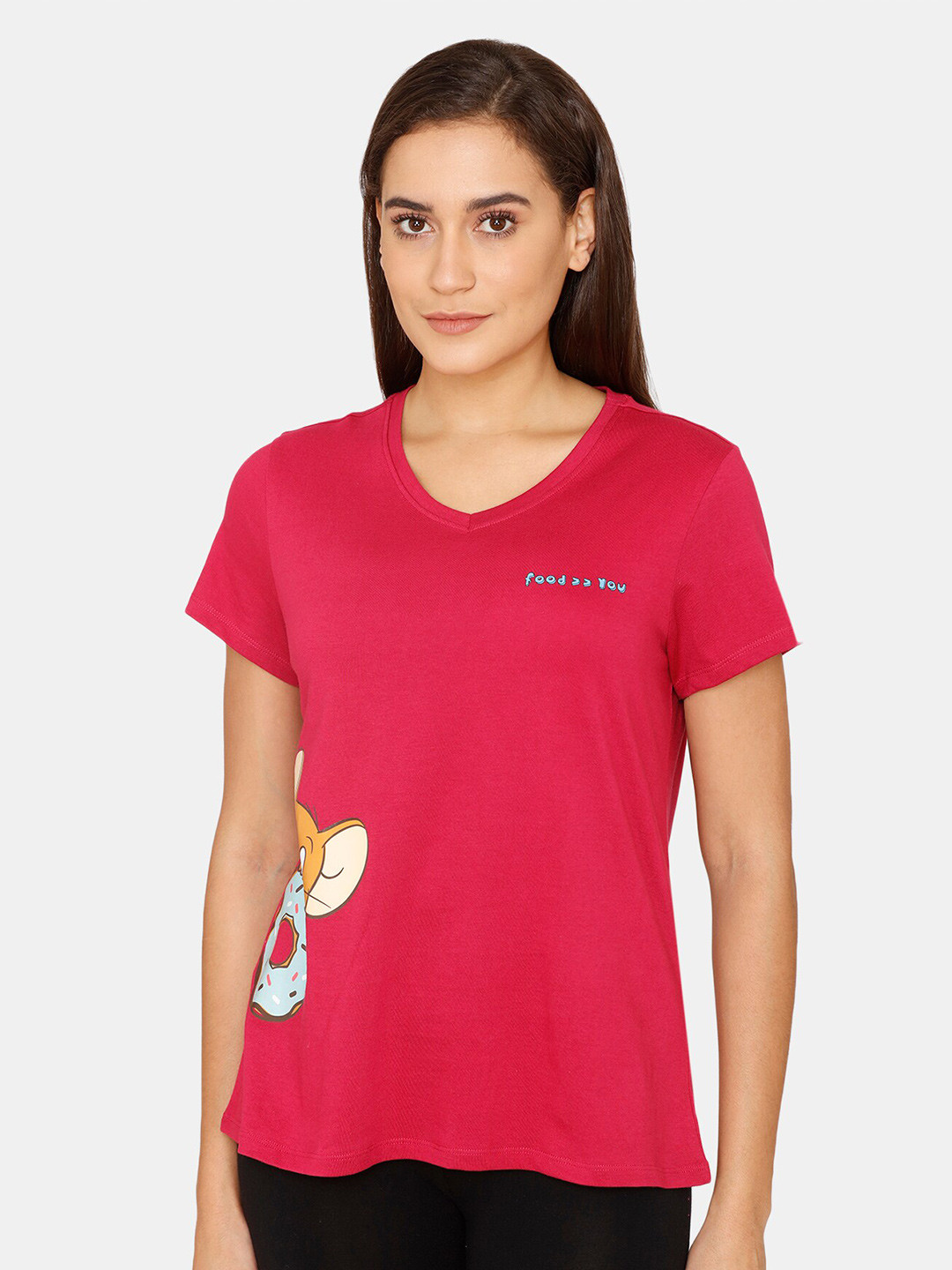 

Zivame Red Tom and Jerry Print Top