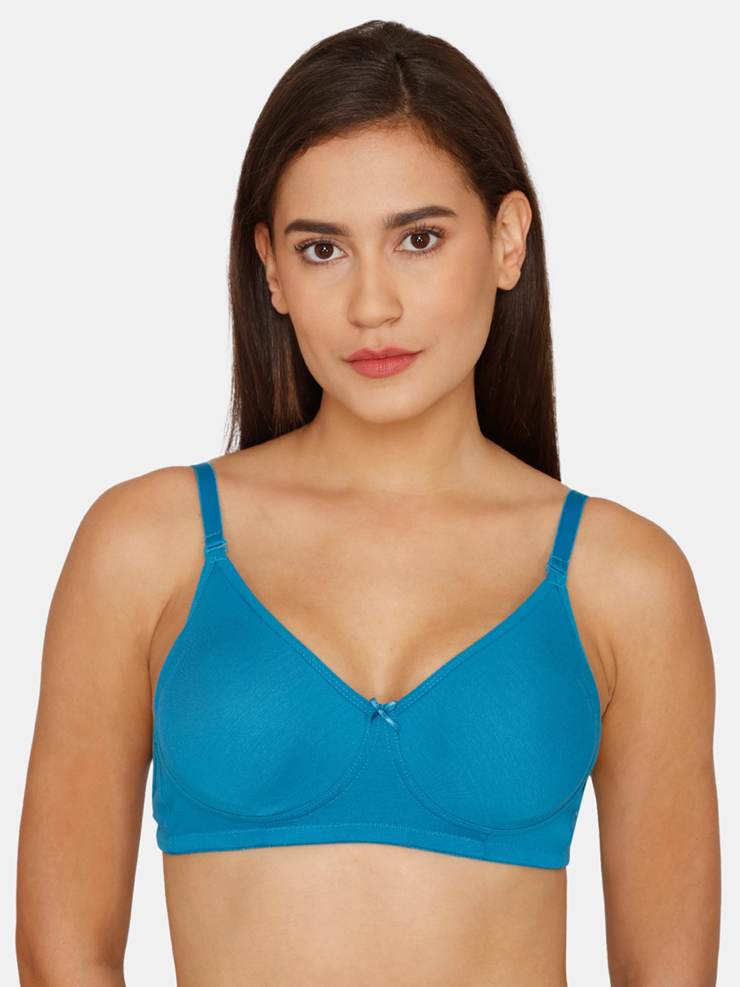 

Zivame Women Blue Solid Non Wired Medium Coverage T-shirt Bra